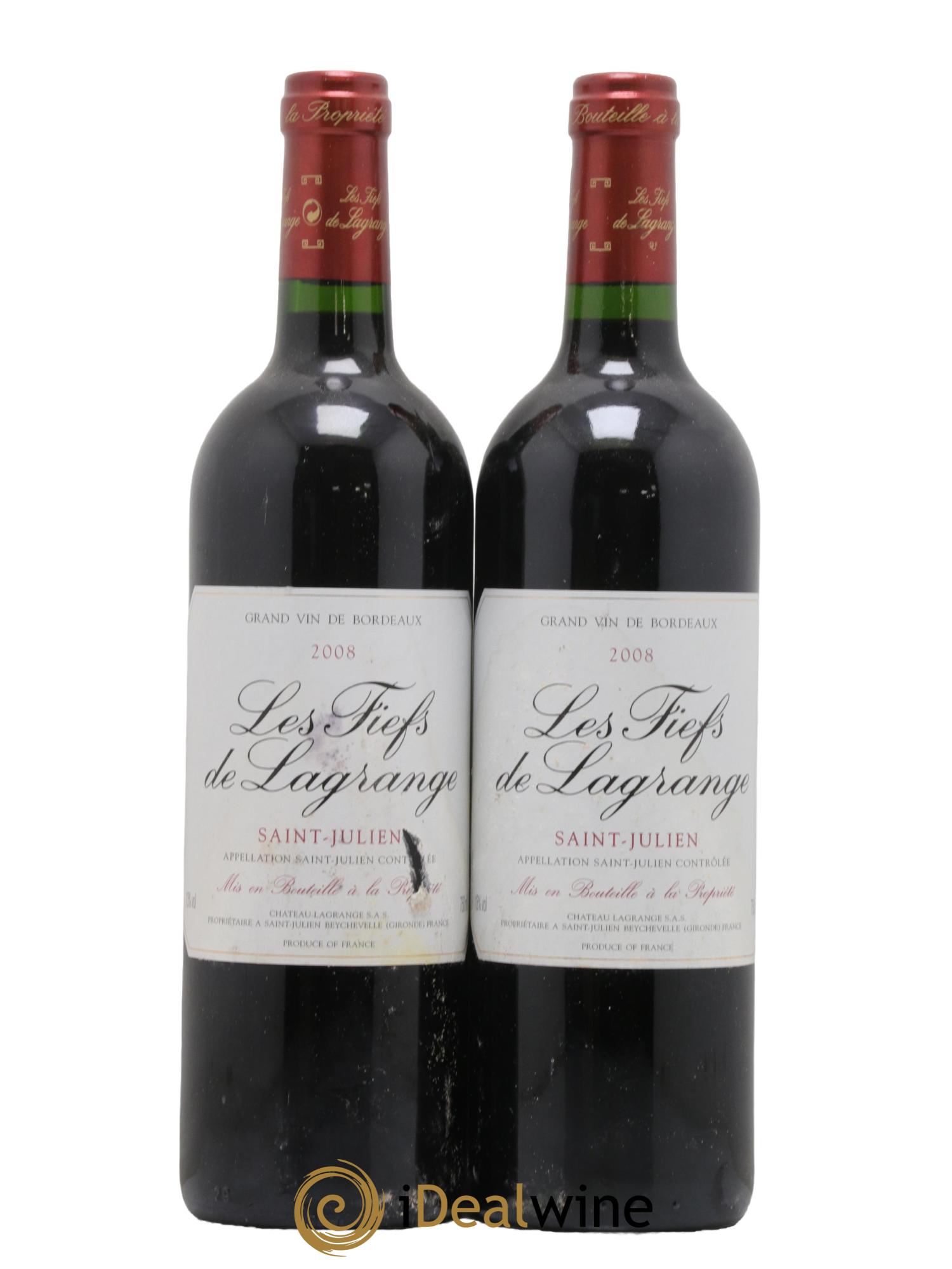 Les Fiefs de Lagrange Second Vin 2008 - Posten von 2 Flaschen - 0