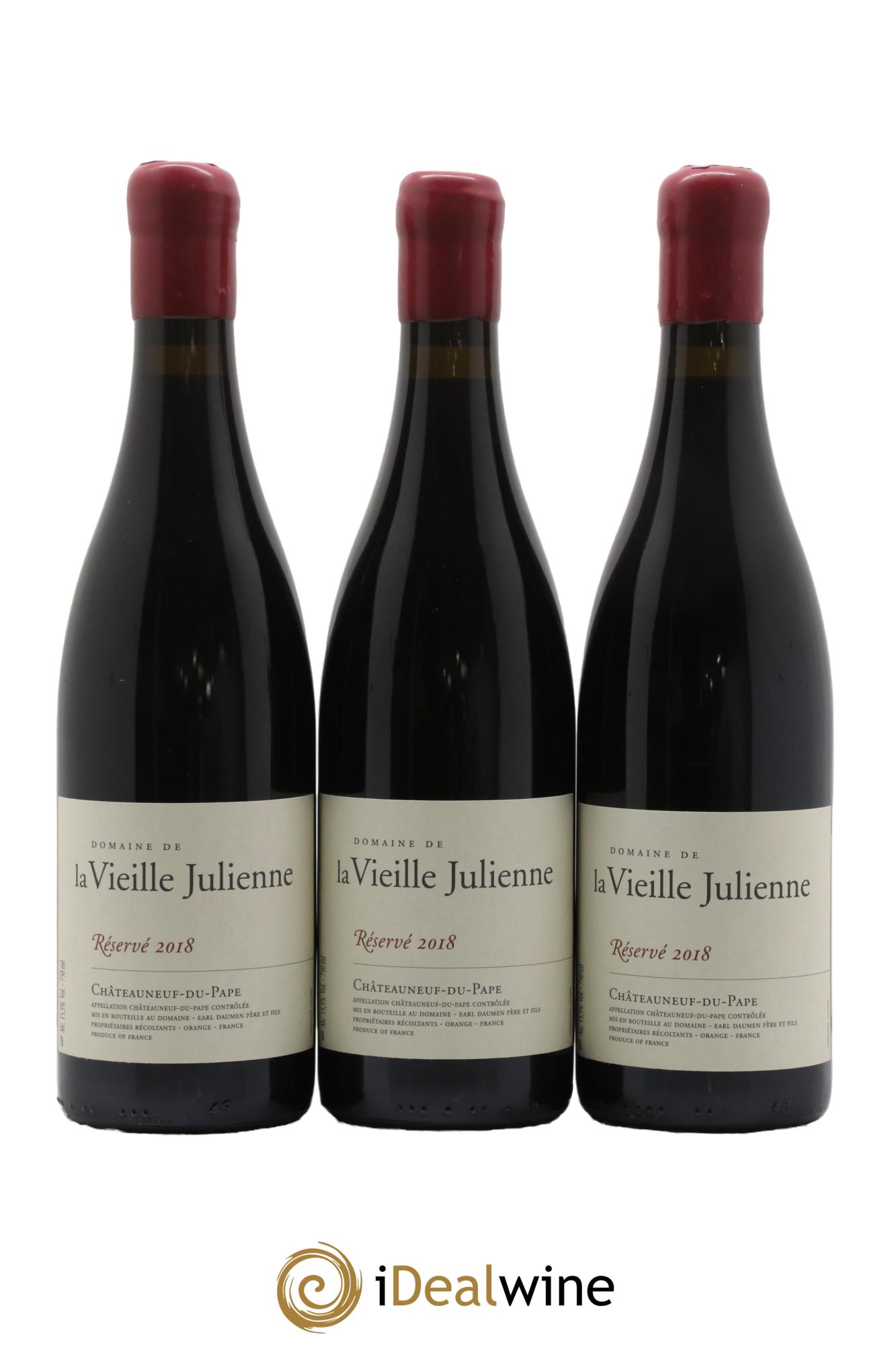 Châteauneuf-du-Pape Vieille Julienne (Domaine de la) Réservé Jean-Paul Daumen  2018 - Lot de 6 bouteilles - 1
