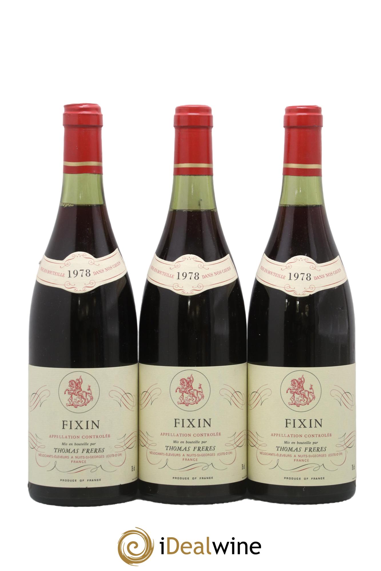 Fixin Thomas Frères 1978 - Lot de 3 bouteilles - 0