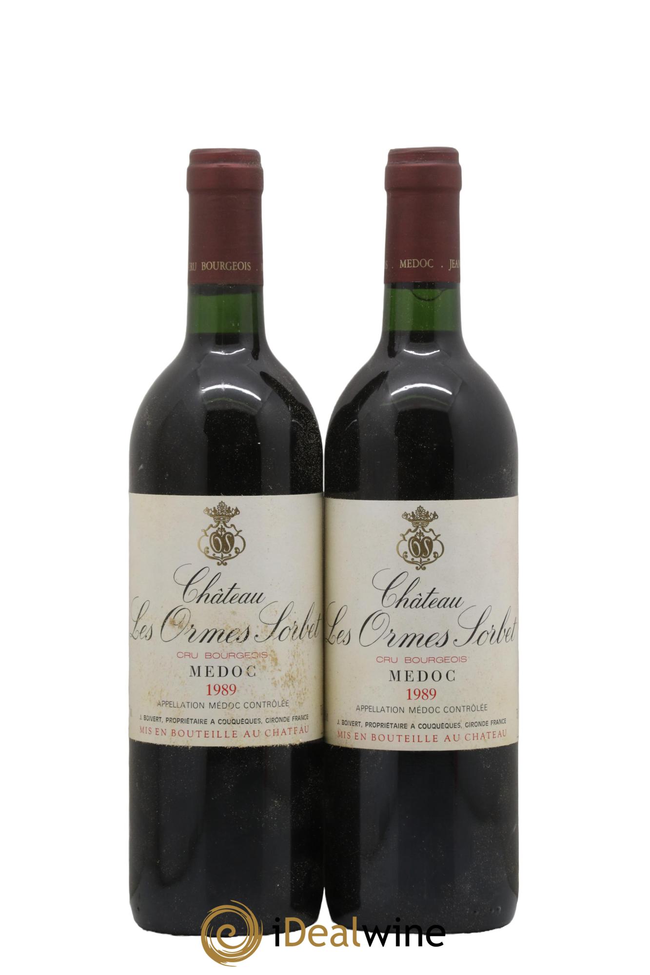 Château les Ormes Sorbet Cru Bourgeois 1989 - Lot de 2 bouteilles - 0