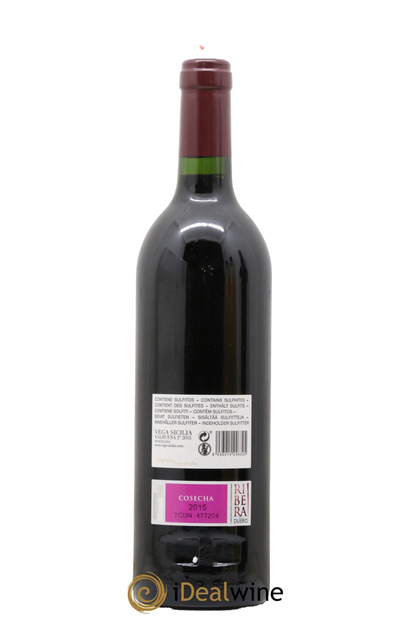 Ribera Del Duero DO Vega Sicilia Valbuena 5 ano Famille Alvarez 2015 - Lot de 1 bouteille - 1