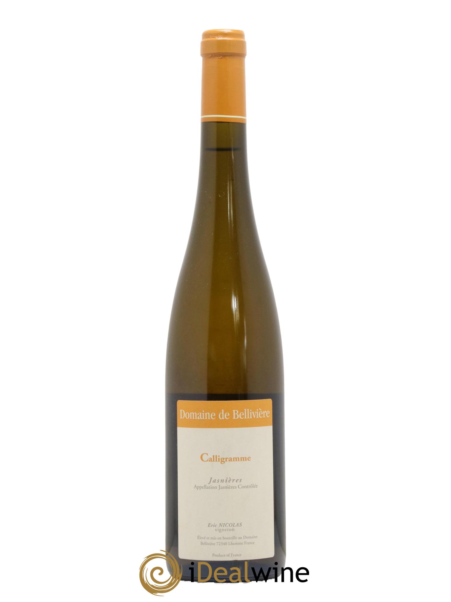 Jasnières Calligramme Domaine de Bellivière 2015 - Lot de 1 bouteille - 0