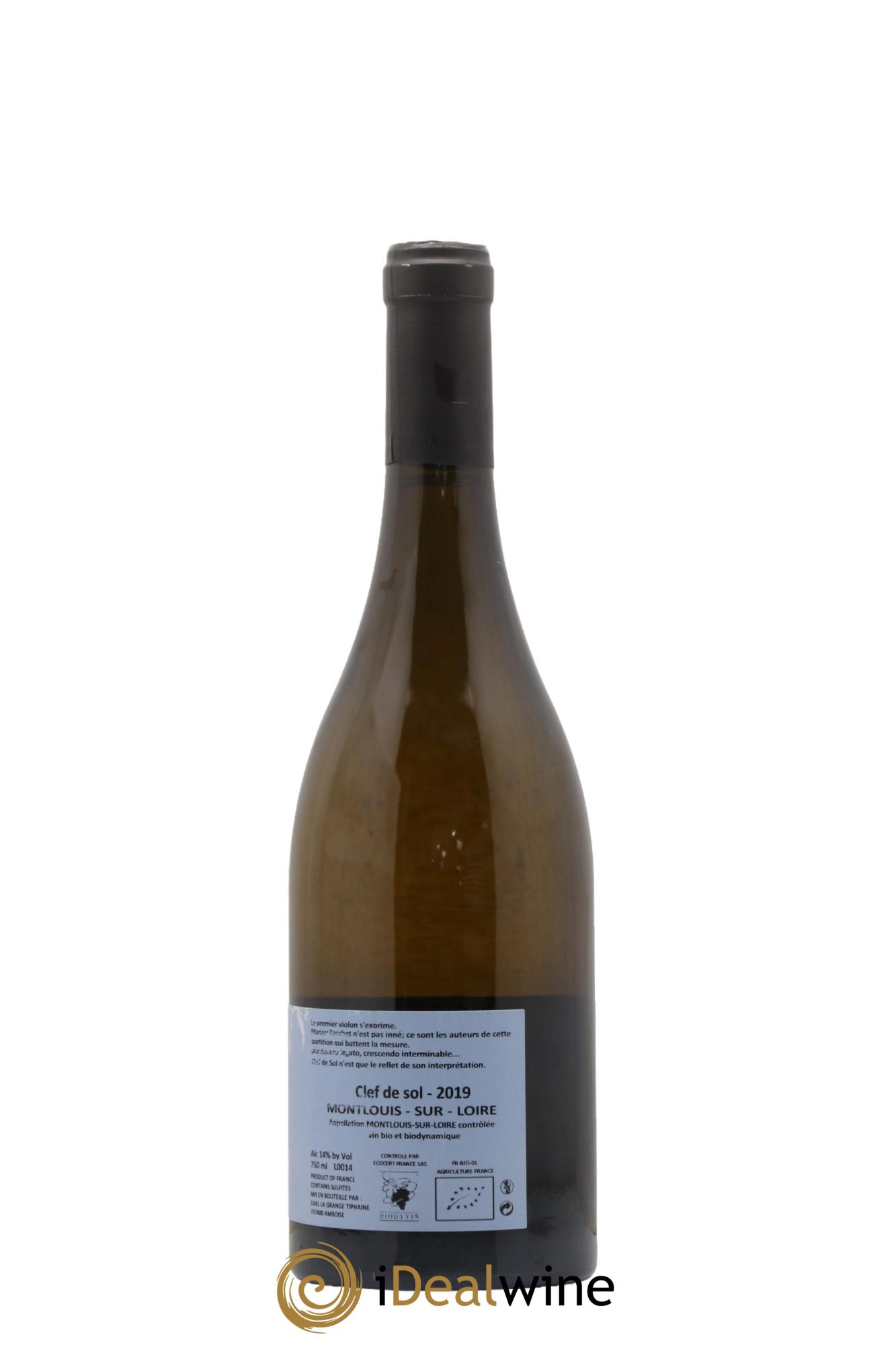 Montlouis-sur-Loire Clef de Sol La Grange Tiphaine 2019 - Lot de 1 bouteille - 1