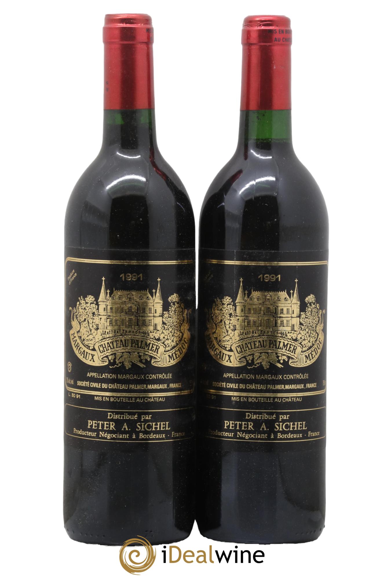 Château Palmer 3ème Grand Cru Classé 1991 - Lotto di 2 bottiglie - 0
