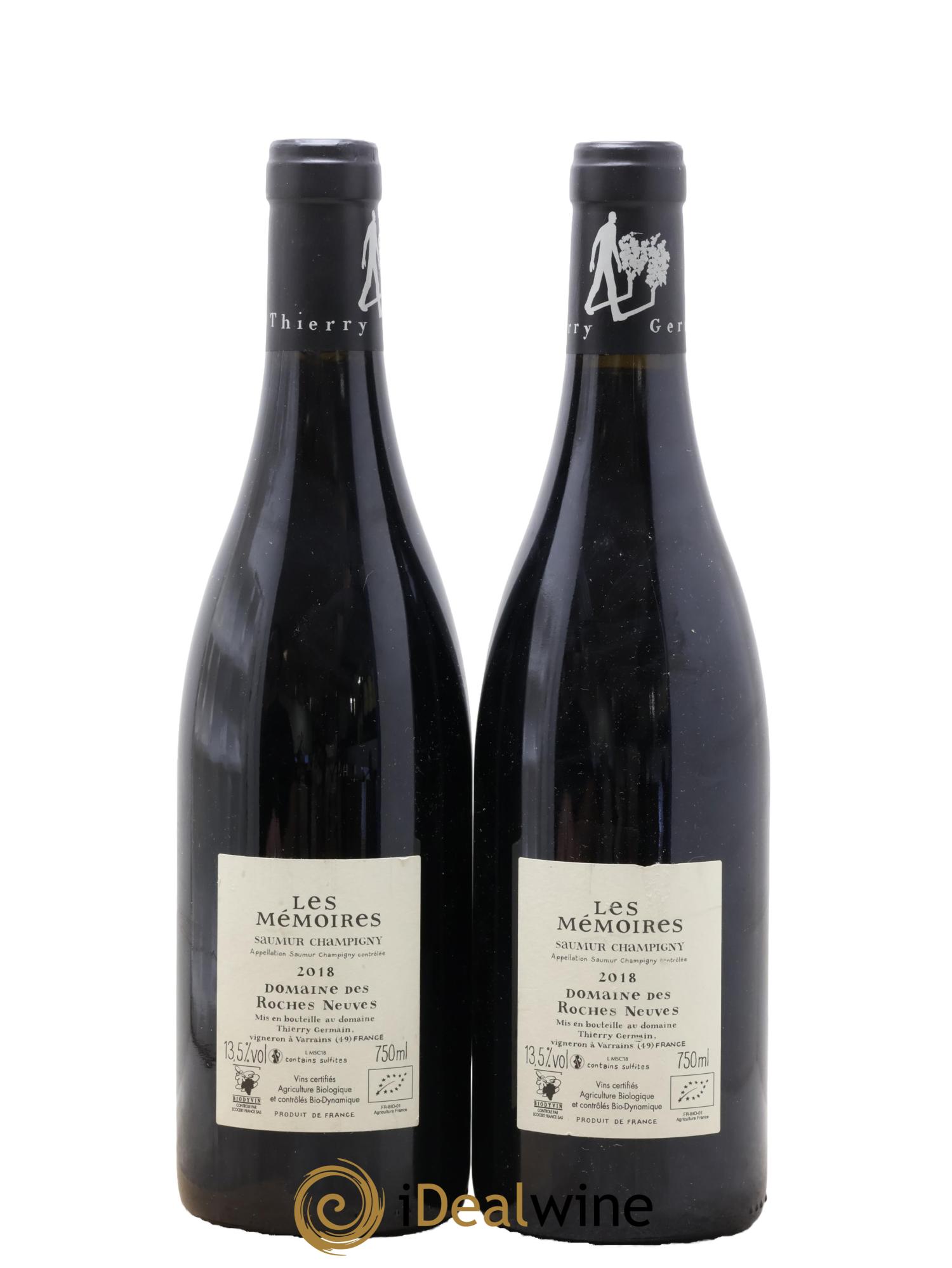 Saumur-Champigny Les Mémoires Domaine des Roches Neuves - Thierry Germain 2018 - Lot de 2 bouteilles - 1