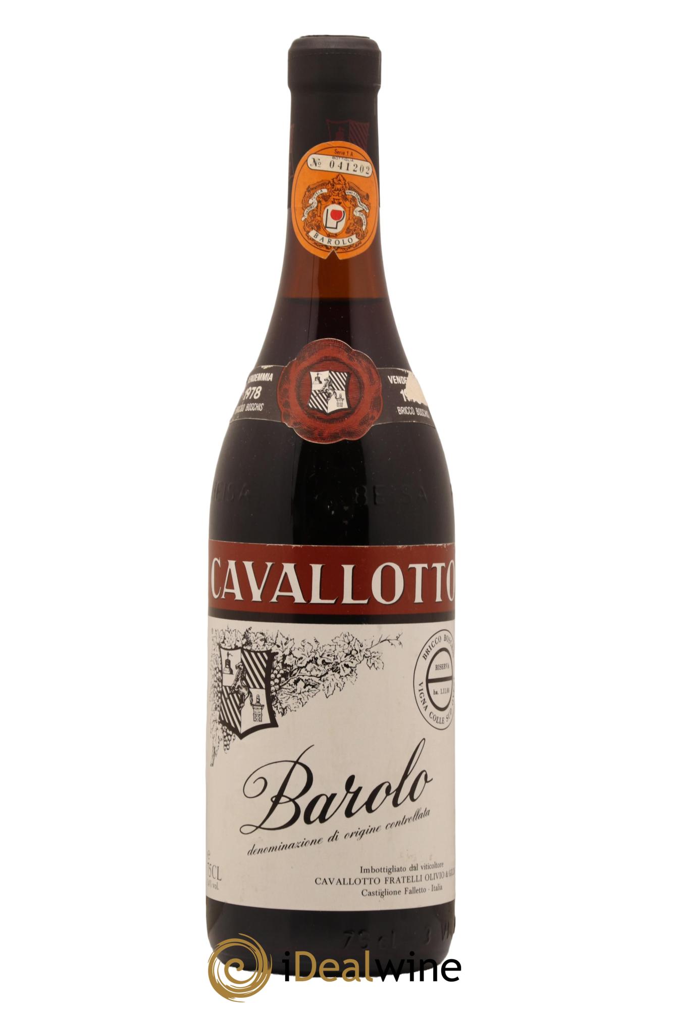 Barolo DOCG Bricco Boschis Cavallotto 1978 - Lot de 1 bouteille - 0