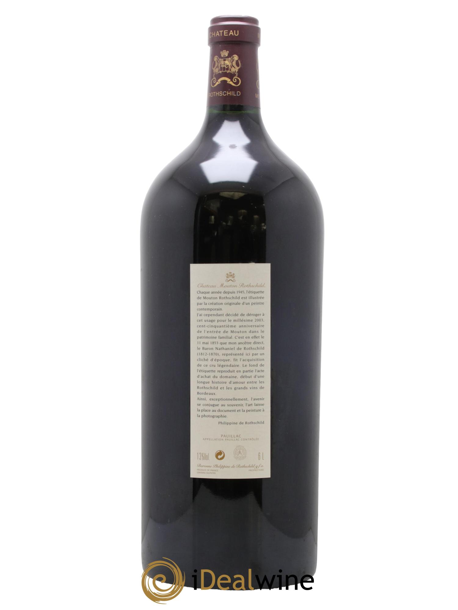 Château Mouton Rothschild 1er Grand Cru Classé 2003 - Lot de 1 impériale - 1