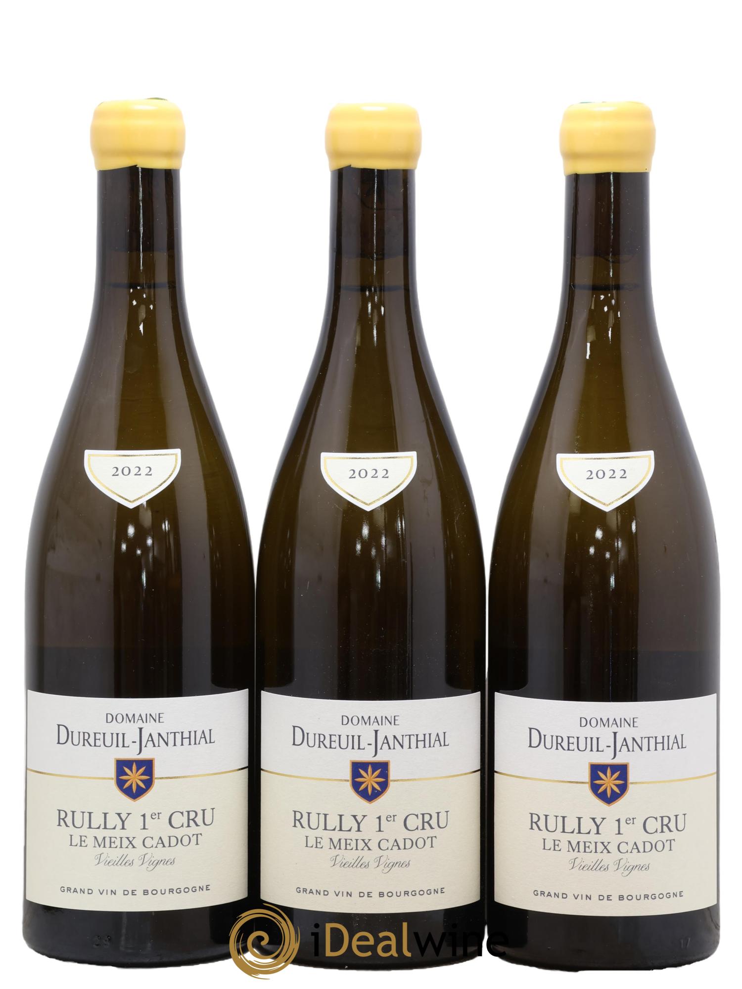 Rully 1er Cru Le Meix Cadot Vieilles Vignes Vincent Dureuil-Janthial 2022 - Lot de 3 bouteilles - 0
