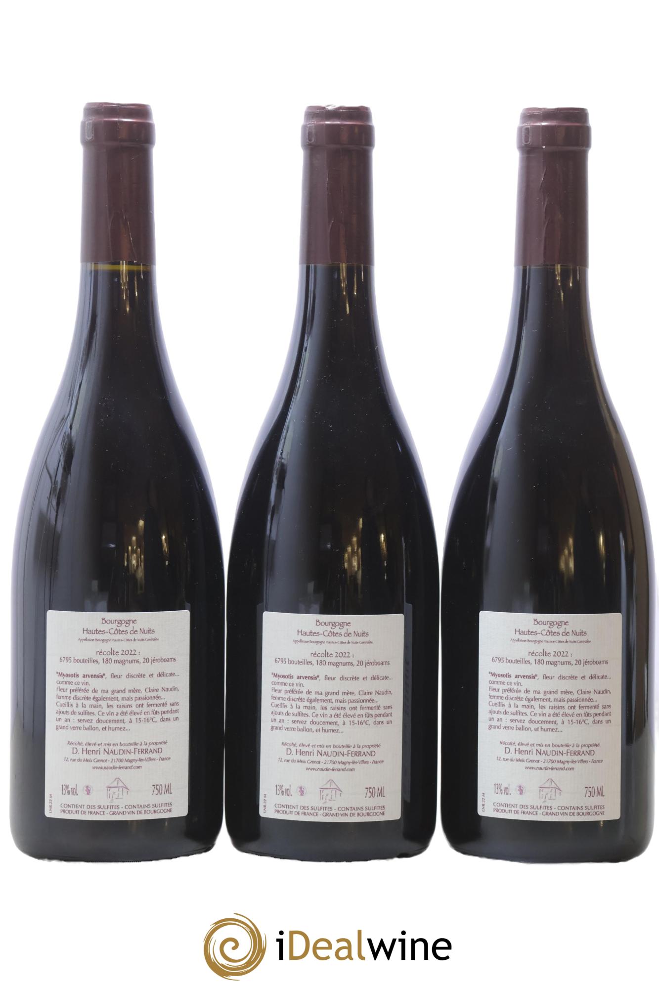 Hautes-Côtes de Nuits Myosotis Arvensis Naudin-Ferrand (Domaine) 2022 - Lot of 3 bottles - 1