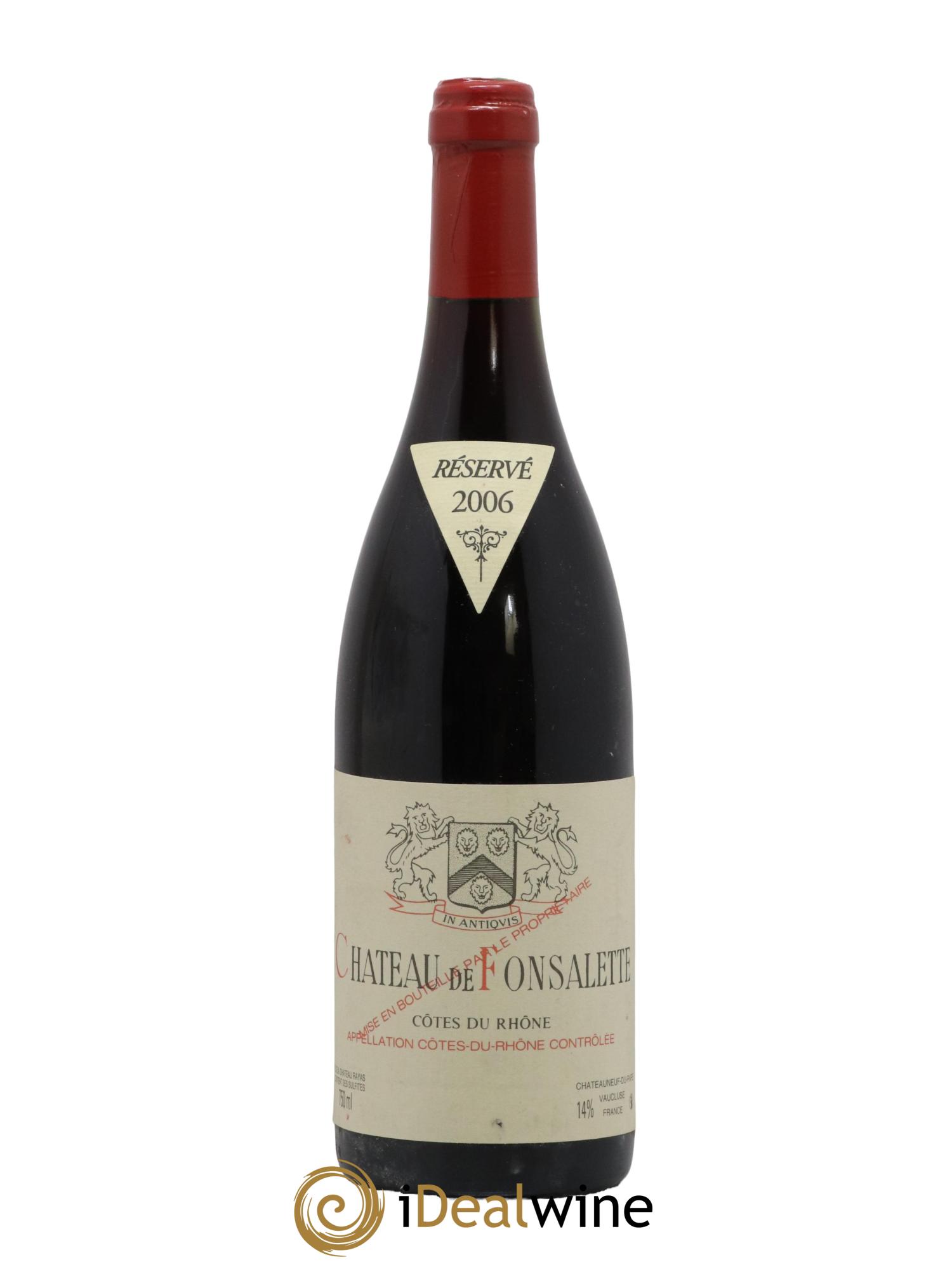 Côtes-du-Rhône Château de Fonsalette Emmanuel Reynaud 2006 - Lot de 1 bouteille - 0