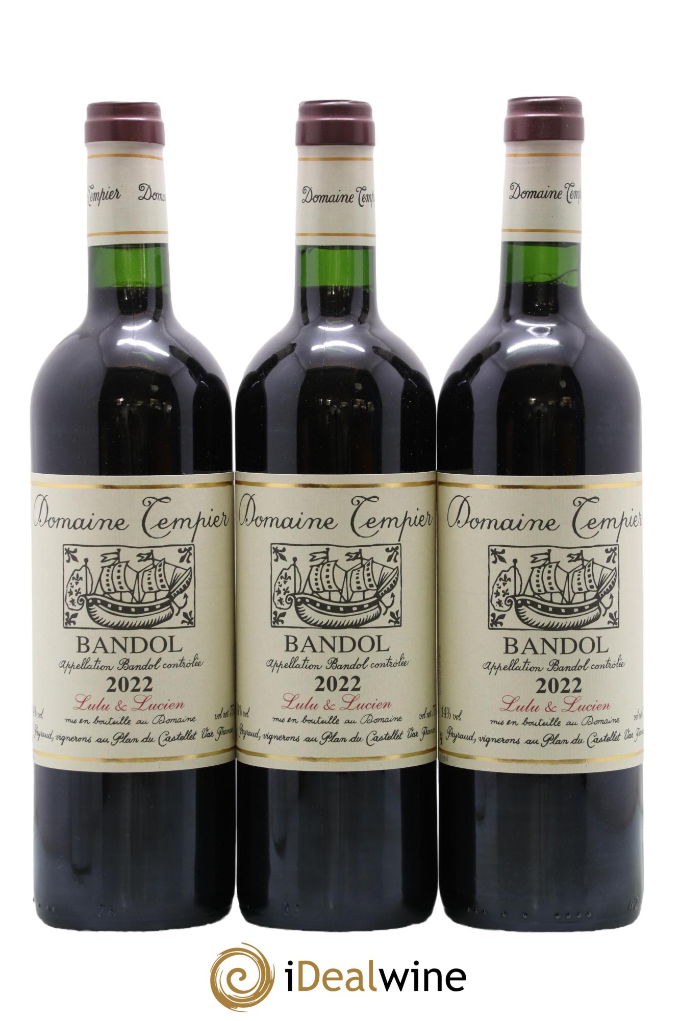 Bandol Domaine Tempier Lulu et Lucien Famille Peyraud 2022 - Lot de 3 bouteilles - 0