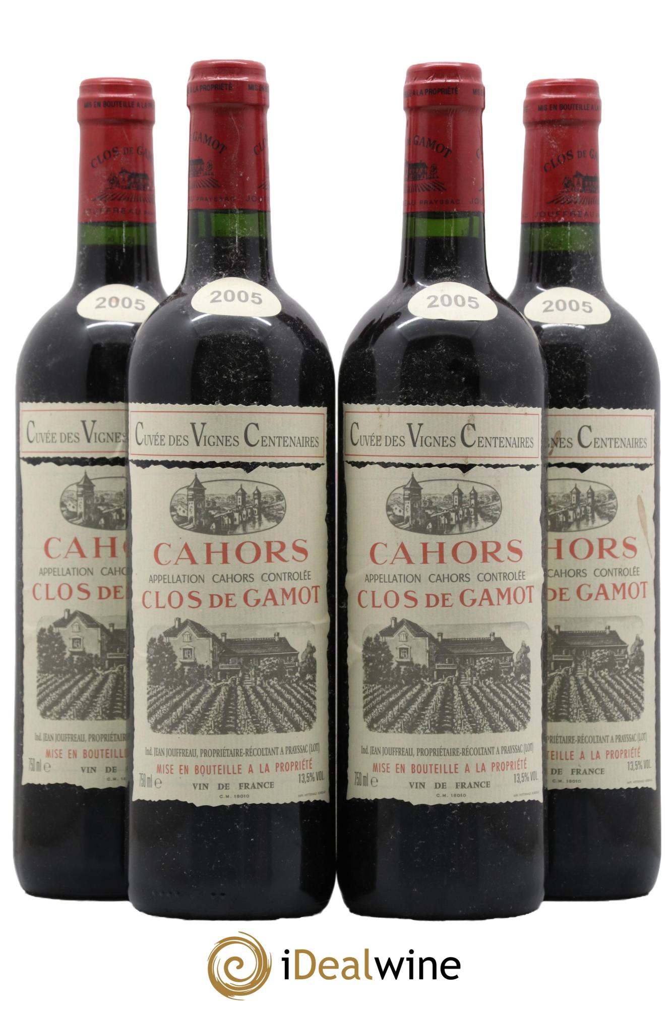 Cahors Clos de Gamot Cuvée des Vignes Centenaires 2005 - Lot de 4 bouteilles - 0