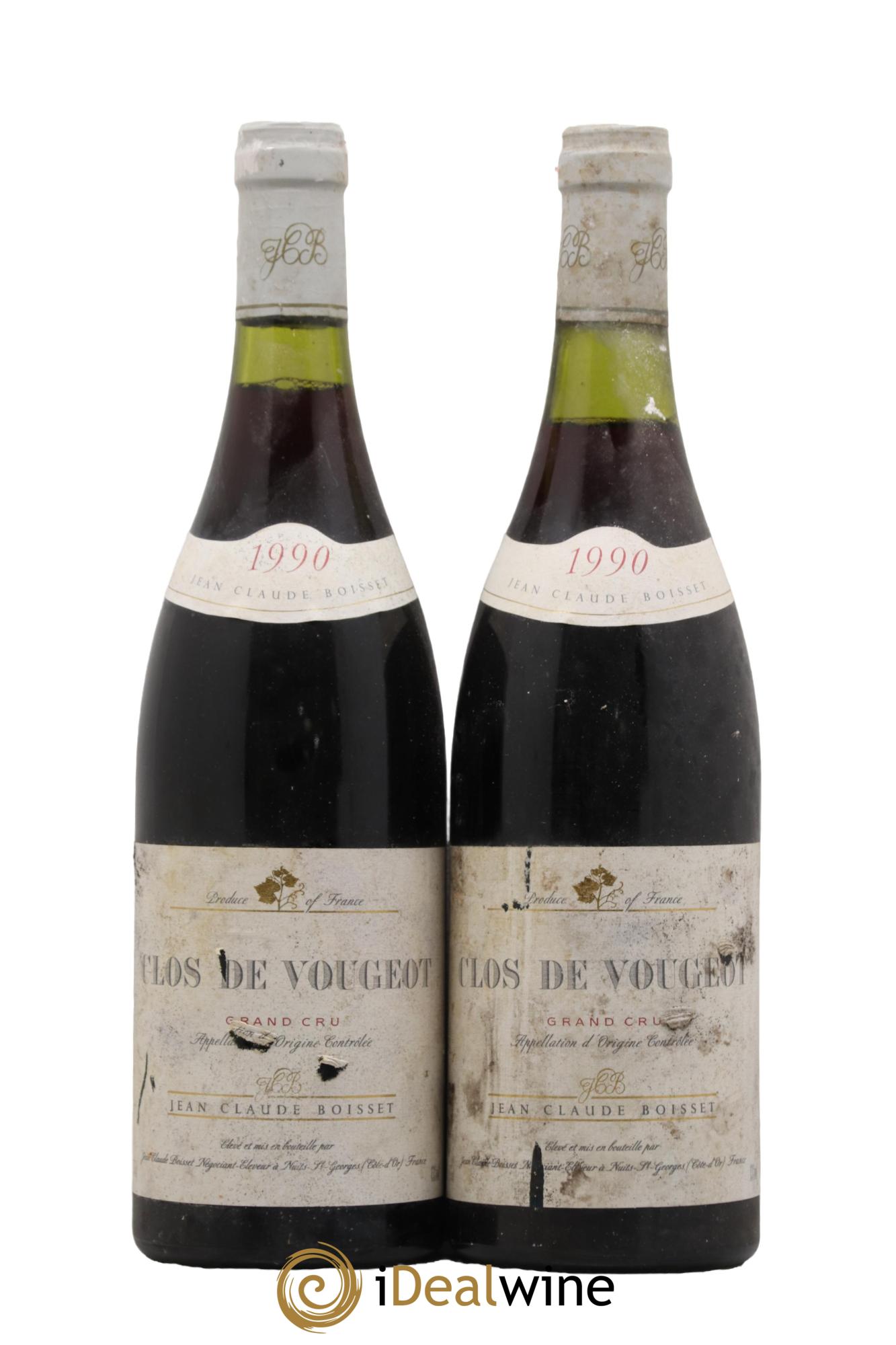 Clos de Vougeot Grand Cru Jean-Claude Boisset 1990 - Lot de 2 bouteilles - 0