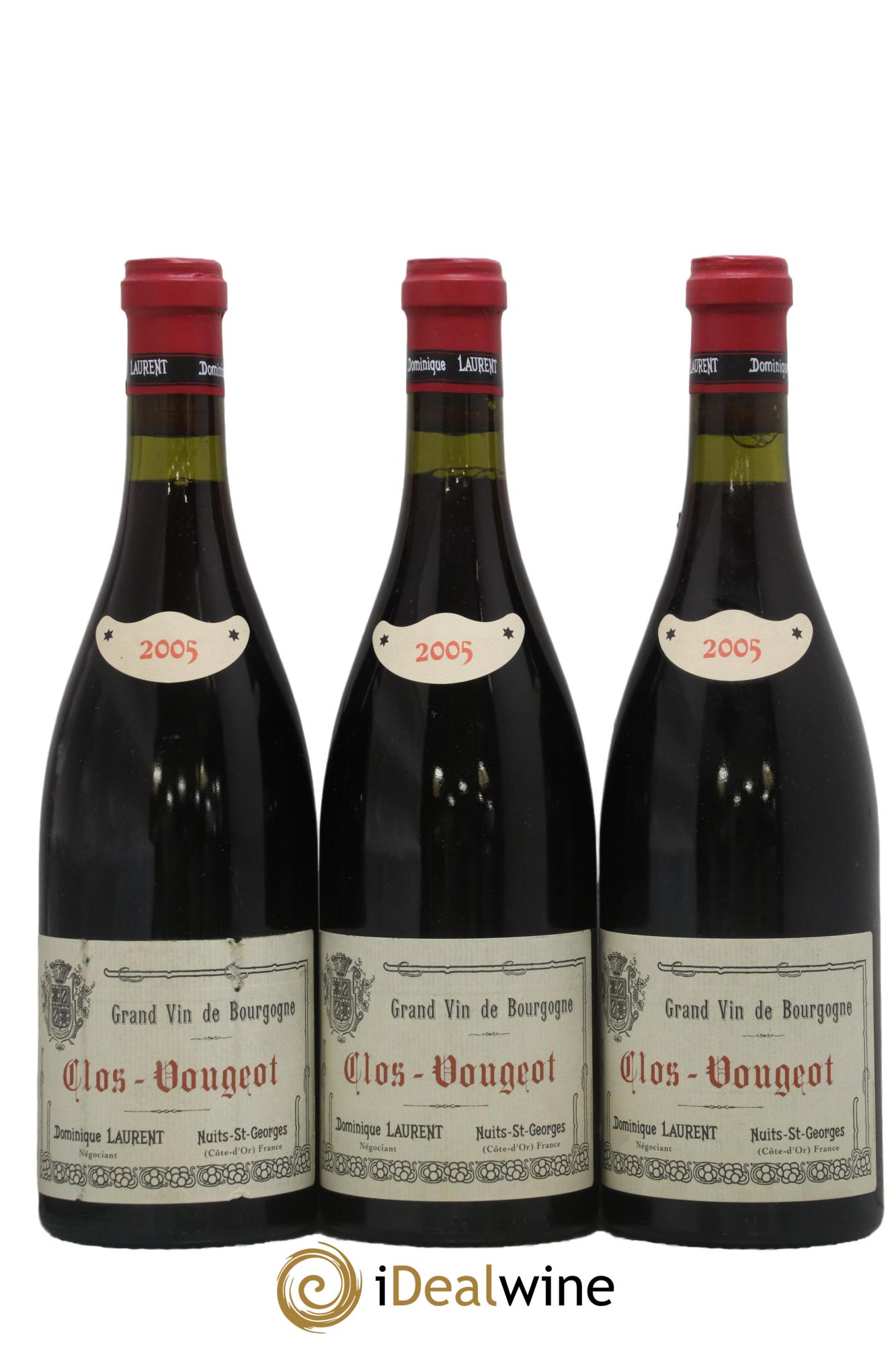 Clos de Vougeot Grand Cru Dominique Laurent 2005 - Lot de 3 bouteilles - 0