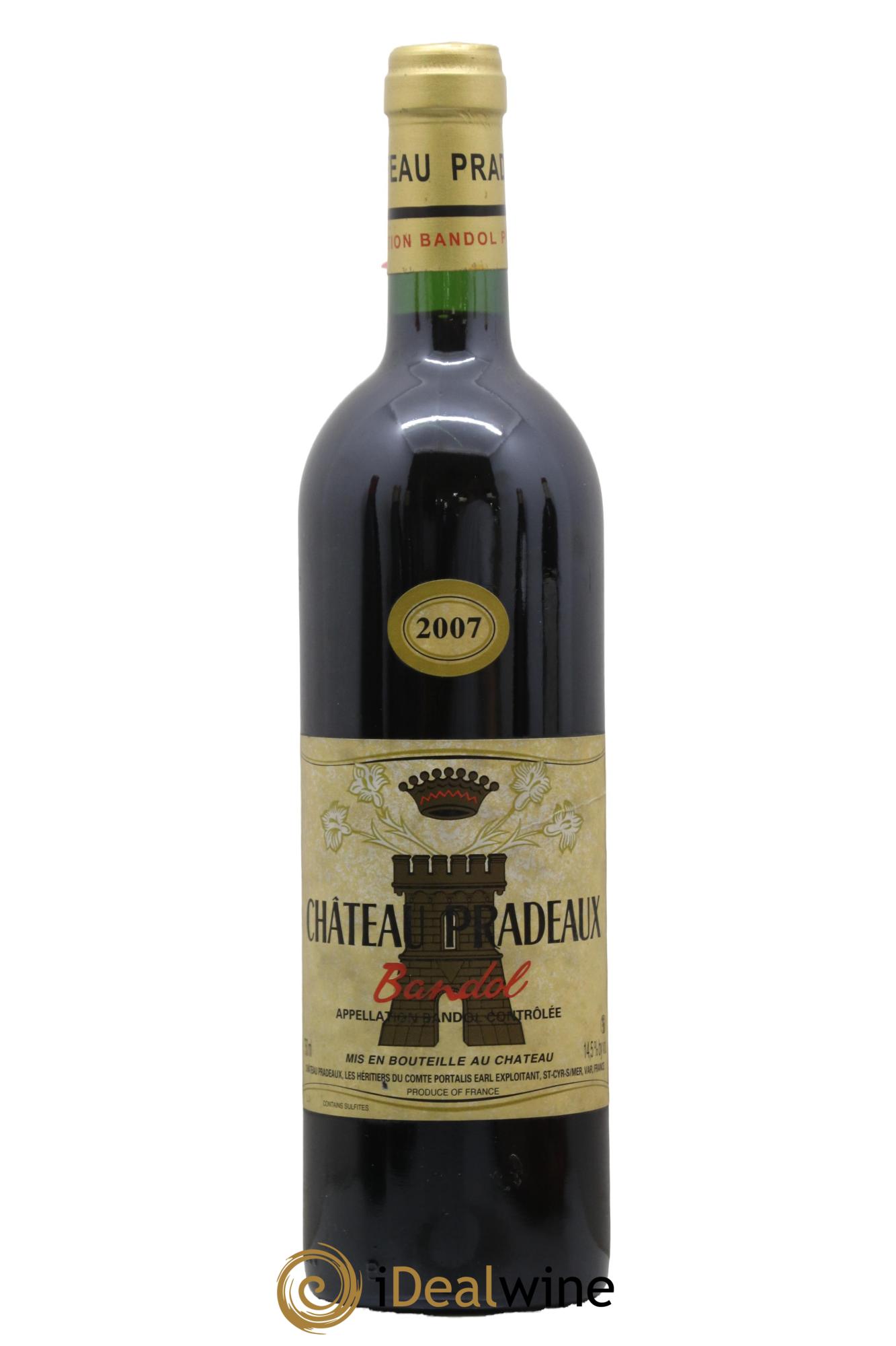 Bandol Château Pradeaux Famille Portalis 2007 - Lot de 1 bouteille - 0