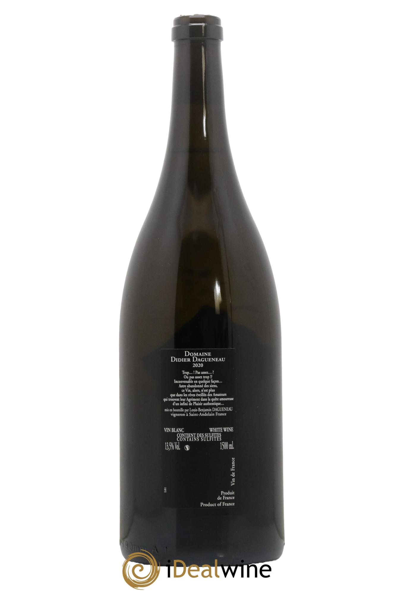 Vin de France (anciennement Pouilly-Fumé) Silex Dagueneau (Domaine Didier - Louis-Benjamin) 2020 - Lot de 1 magnum - 1