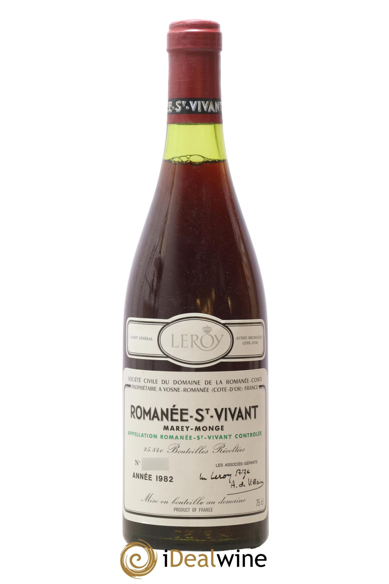 Romanée-Saint-Vivant Grand Cru Domaine de la Romanée-Conti 1982 - Lot de 1 bouteille - 0