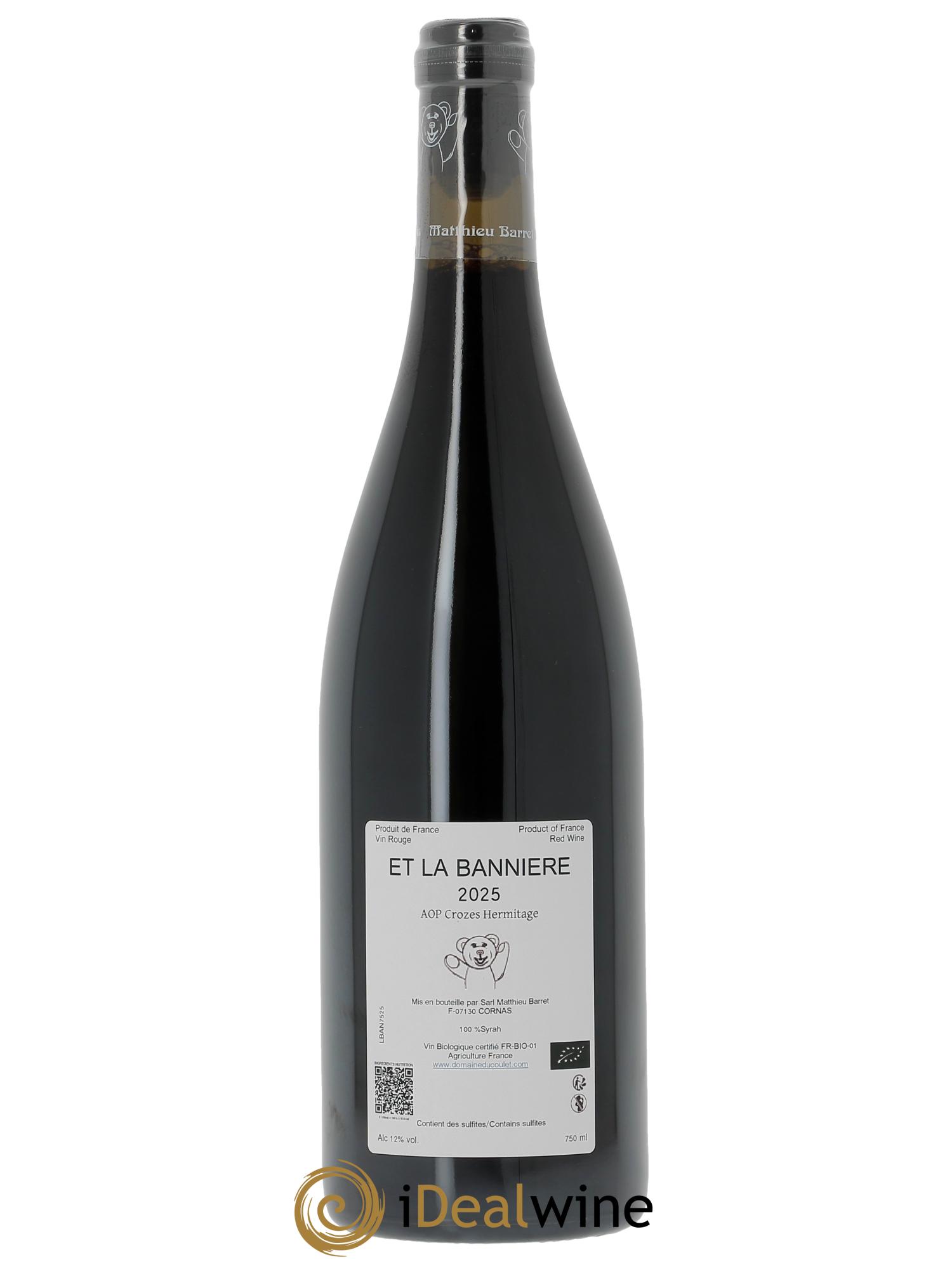 Crozes-Hermitage Et la Bannière Coulet (Domaine du) - Matthieu Barret  2025 - Lot de 1 bouteille - 1