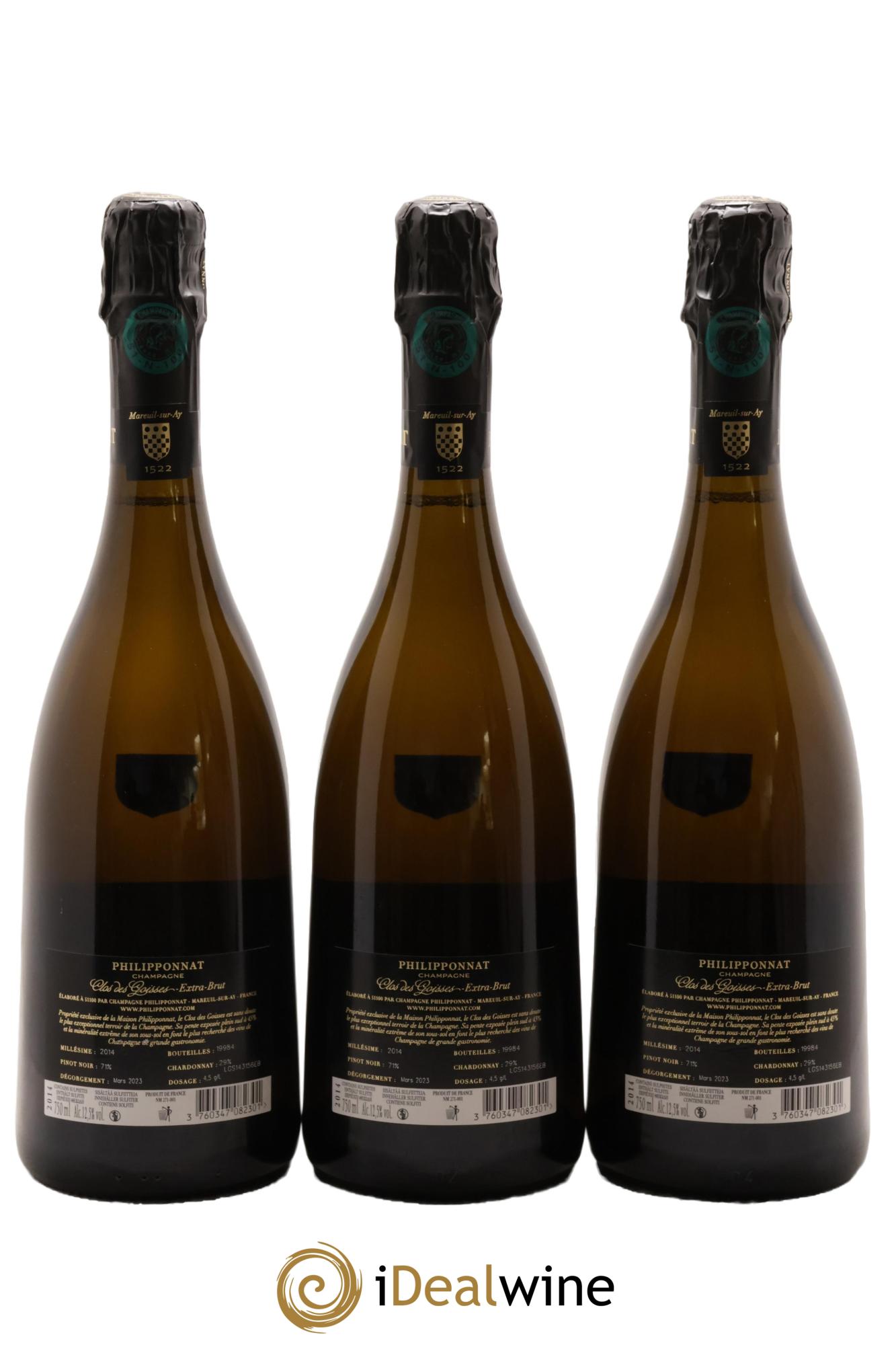 Clos des Goisses Philipponnat 2014 - Lot de 3 bouteilles - 1