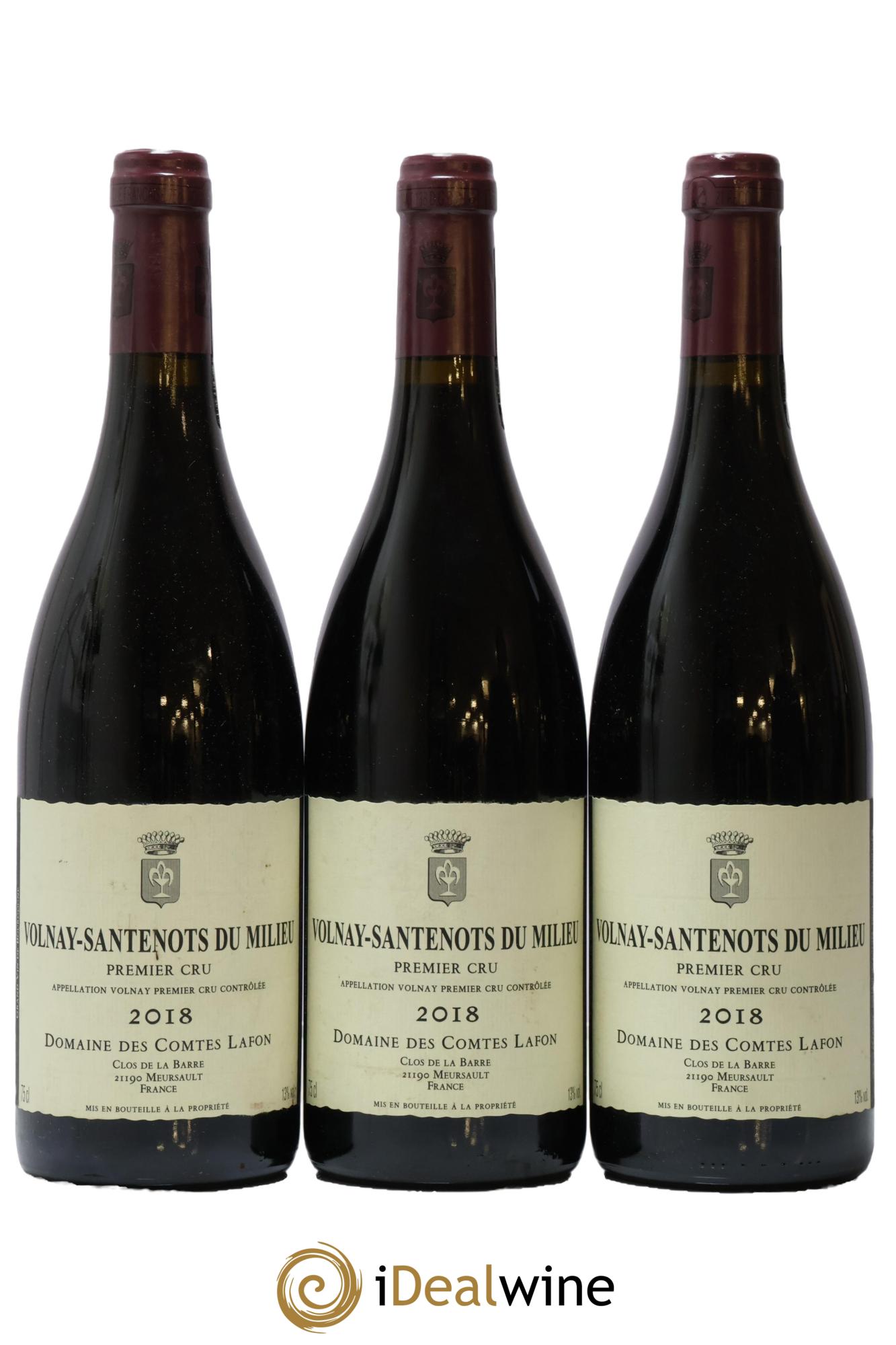 Volnay 1er Cru Santenots du Milieu Comtes Lafon (Domaine des) 2018 - Lot de 3 bouteilles - 0