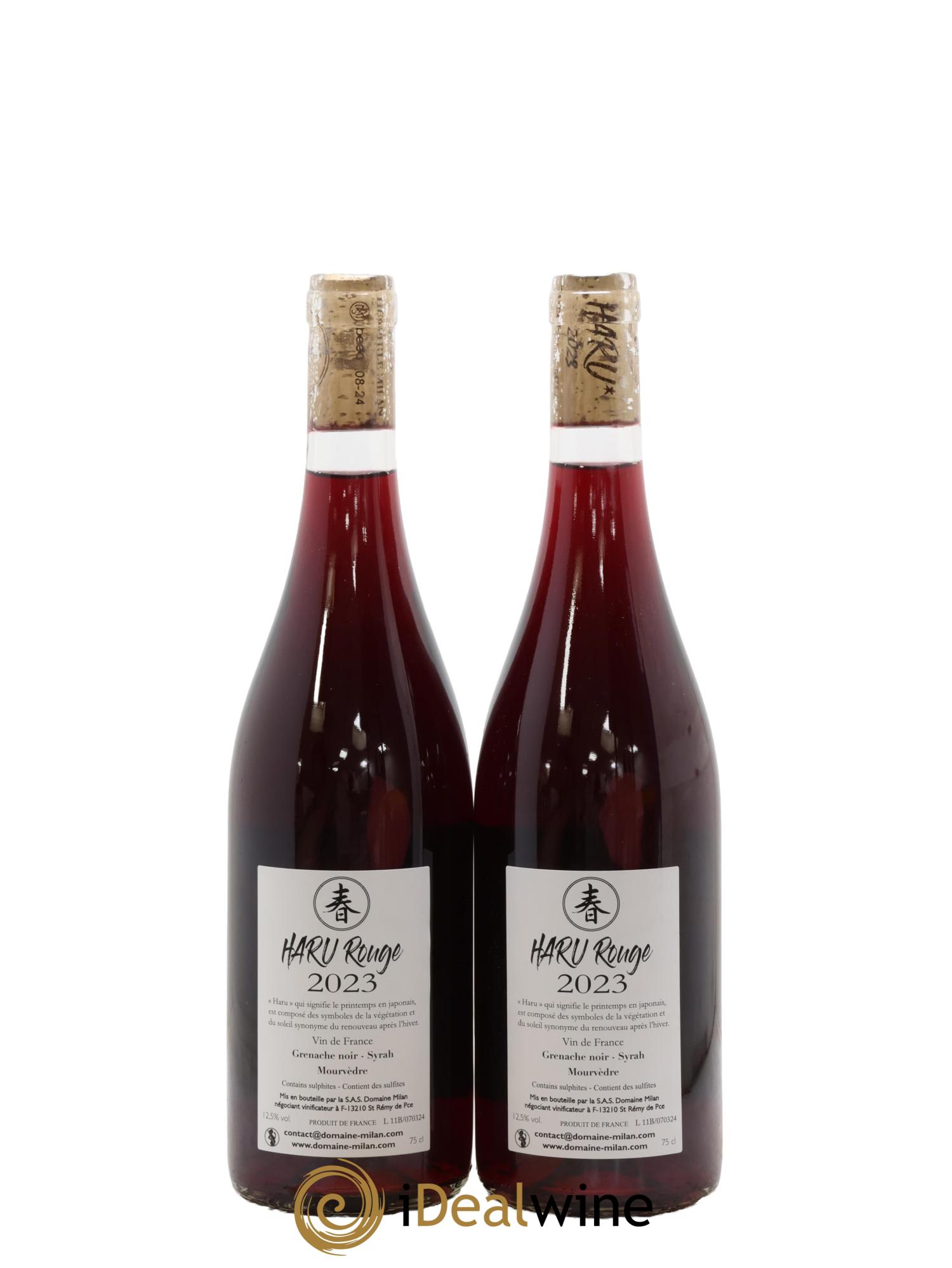 Vin de France Théophile Milan Haru Henri Milan  2023 - Lot of 2 bottles - 1