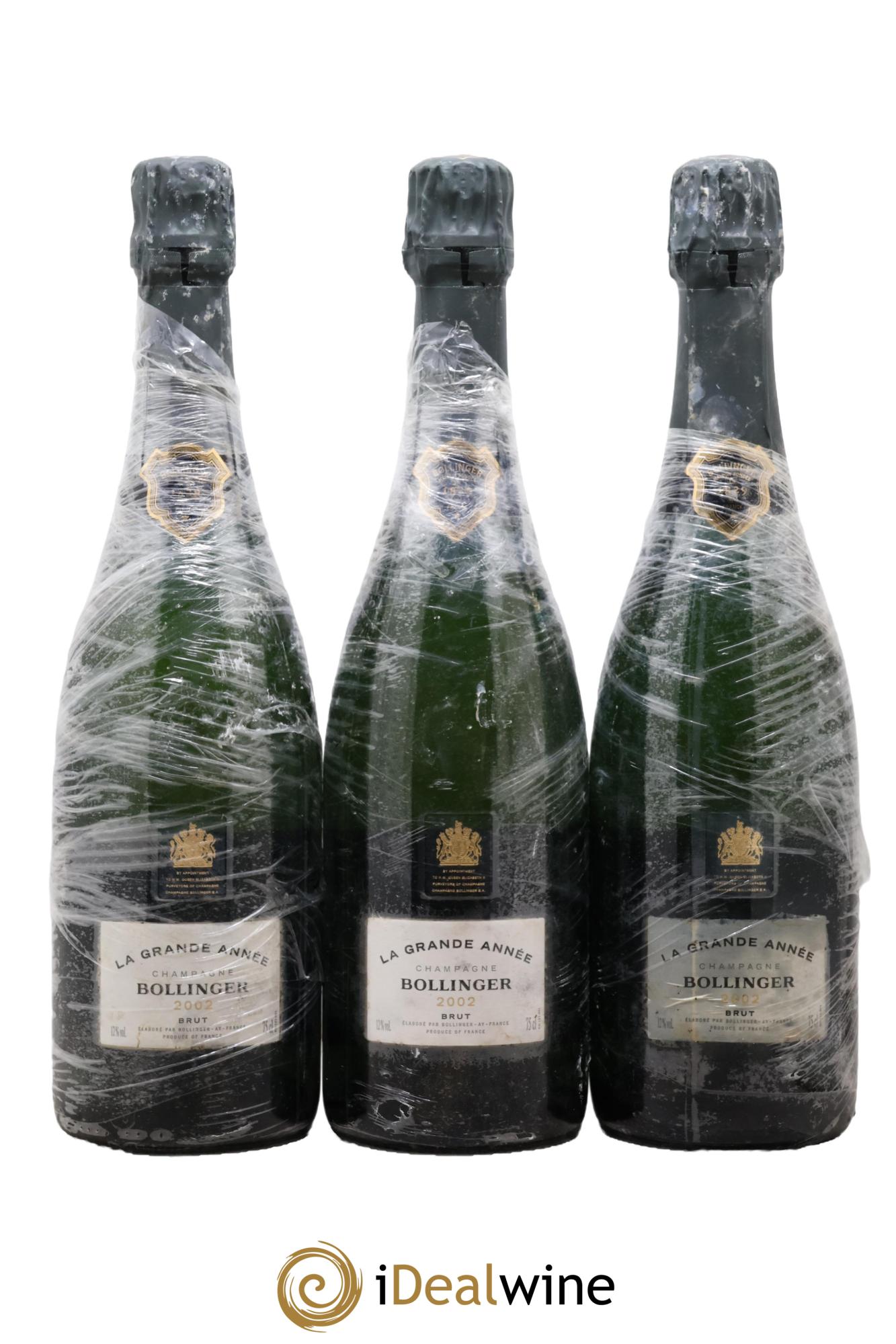 La Grande Année Brut Bollinger 2002 - Lot of 3 bottles - 0