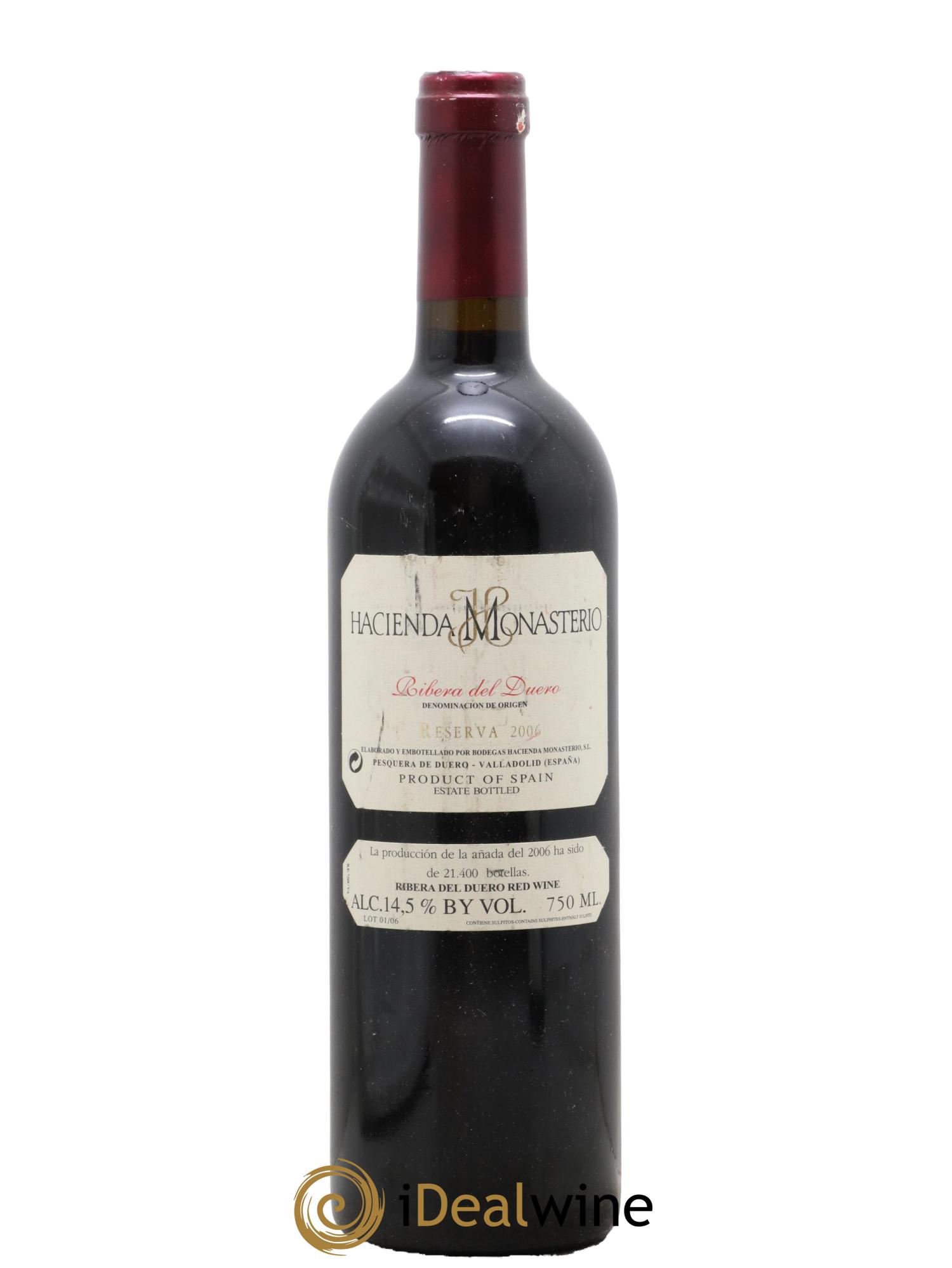Ribera Del Duero DO Hacienda Monasterio Riserva 2006 - Lotto di 1 bottiglia - 0