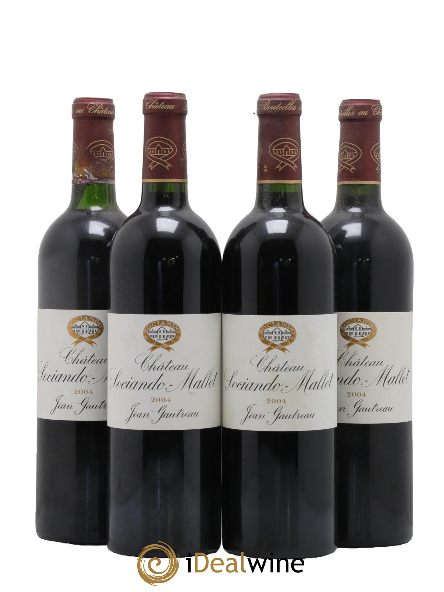 Château Sociando Mallet 2004 - Lot de 4 bouteilles - 0