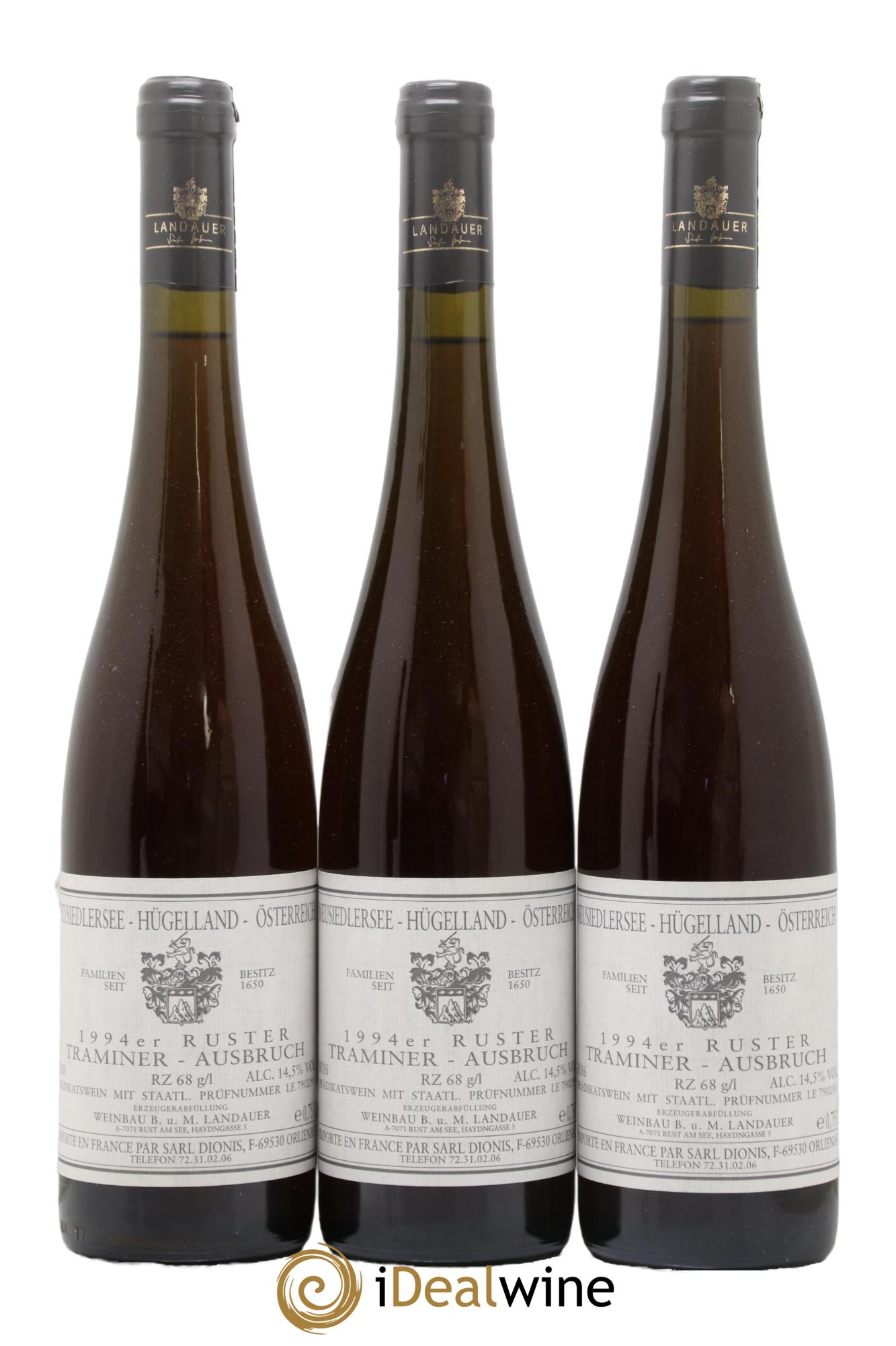 Autriche Ruster Traminer Ausbruch Domaine Landauer 1994 - Lotto di 3 bottiglie - 0