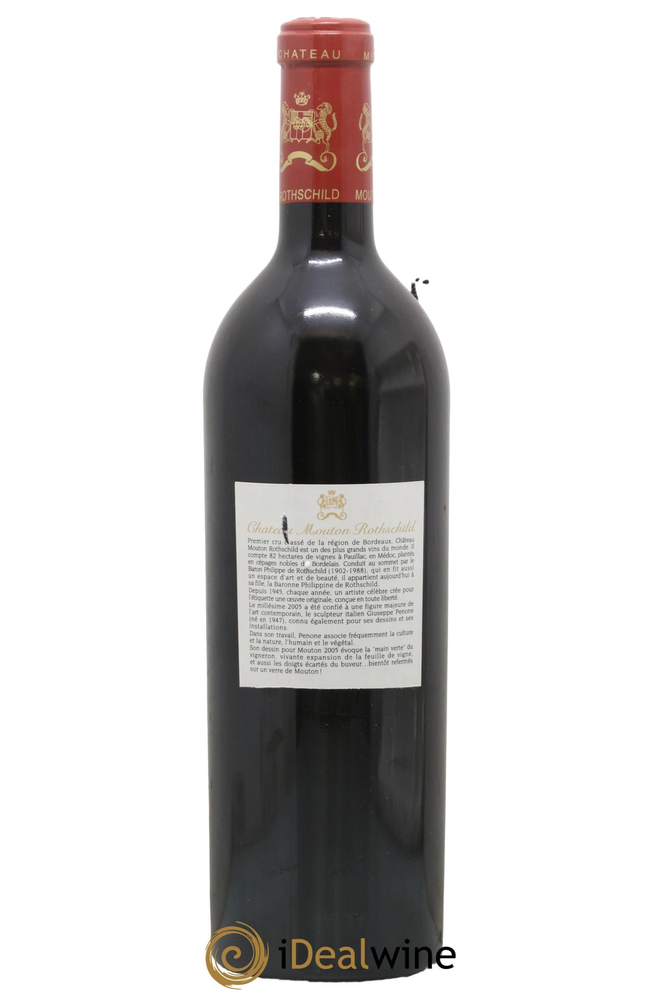 Château Mouton Rothschild 1er Grand Cru Classé 2005 - Lot de 1 bouteille - 1