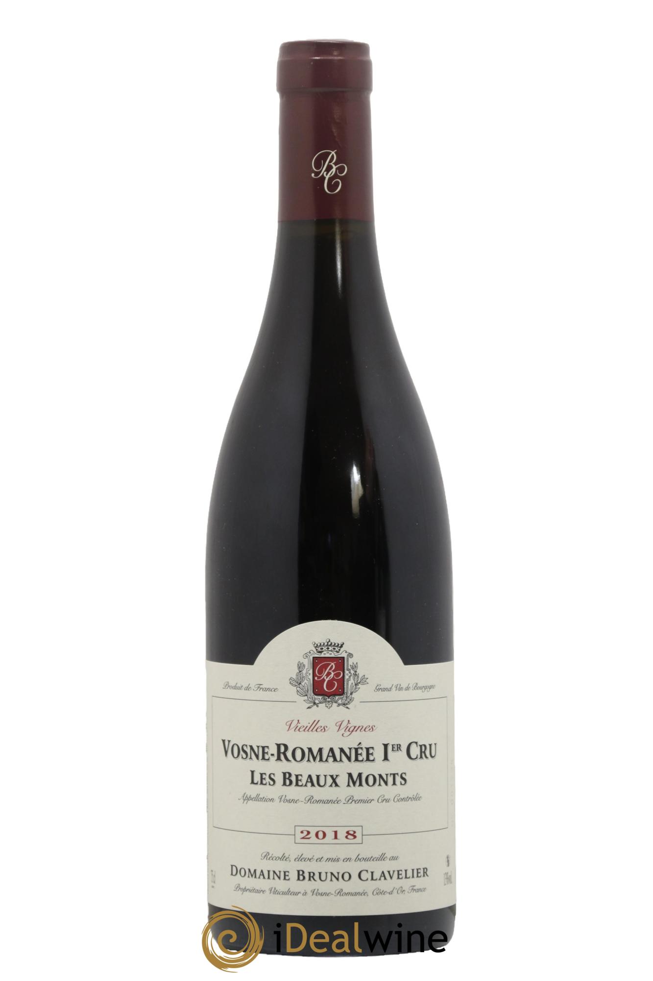 Vosne-Romanée 1er Cru Les Beaux Monts Vieilles vignes Bruno Clavelier 2018 - Lot de 1 bouteille - 0