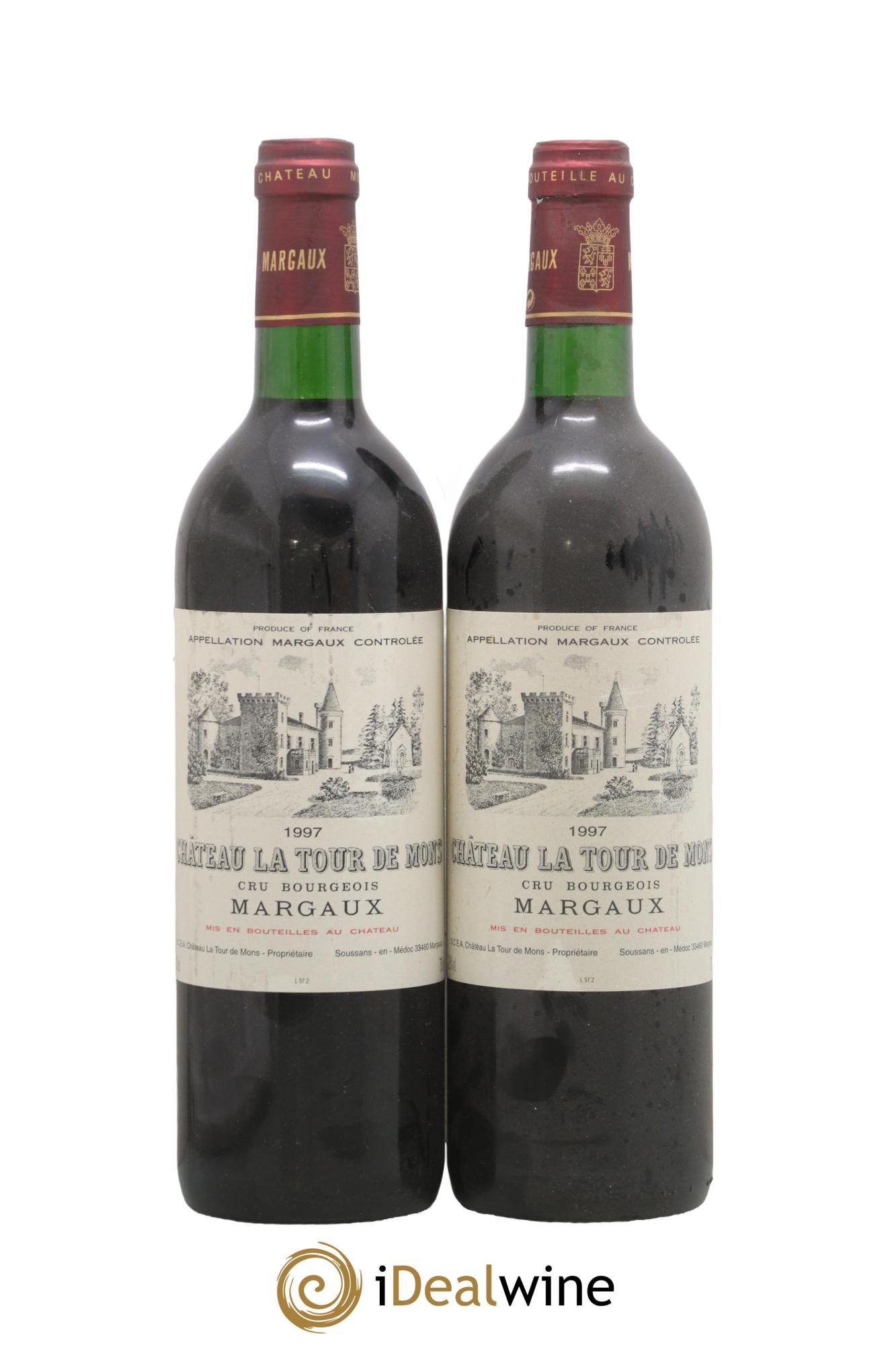 Château la Tour de Mons Cru Bourgeois 1997 - Lot de 2 bouteilles - 0