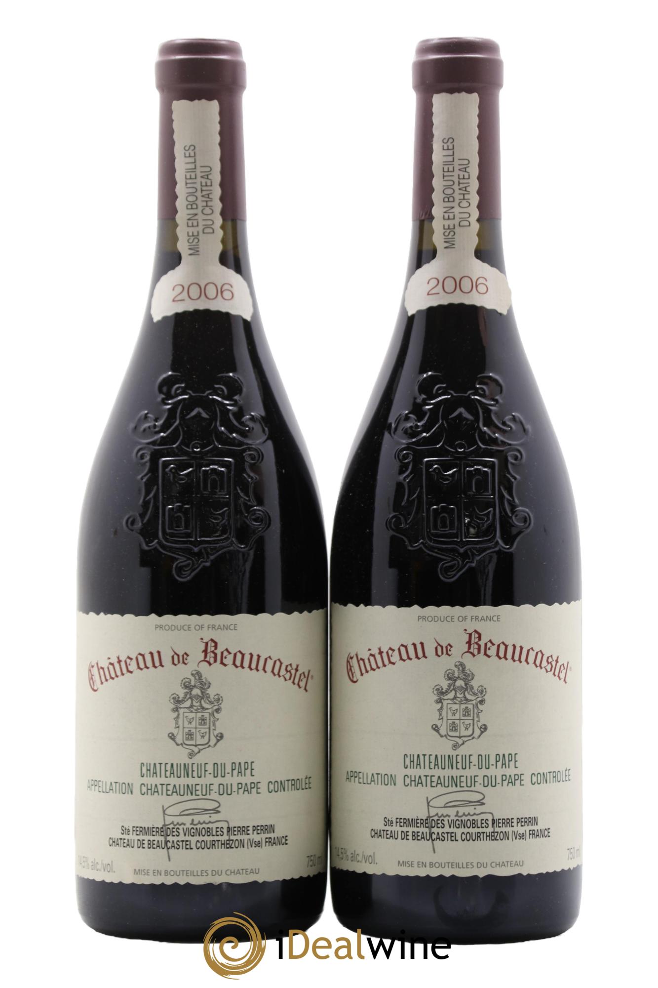 Châteauneuf-du-Pape Château de Beaucastel Famille Perrin 2006 - Posten von 2 Flaschen - 0