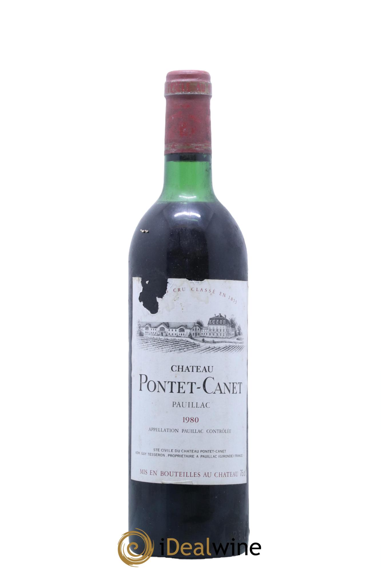 Château Pontet Canet 5ème Grand Cru Classé 1980 - Lot de 1 bouteille - 0