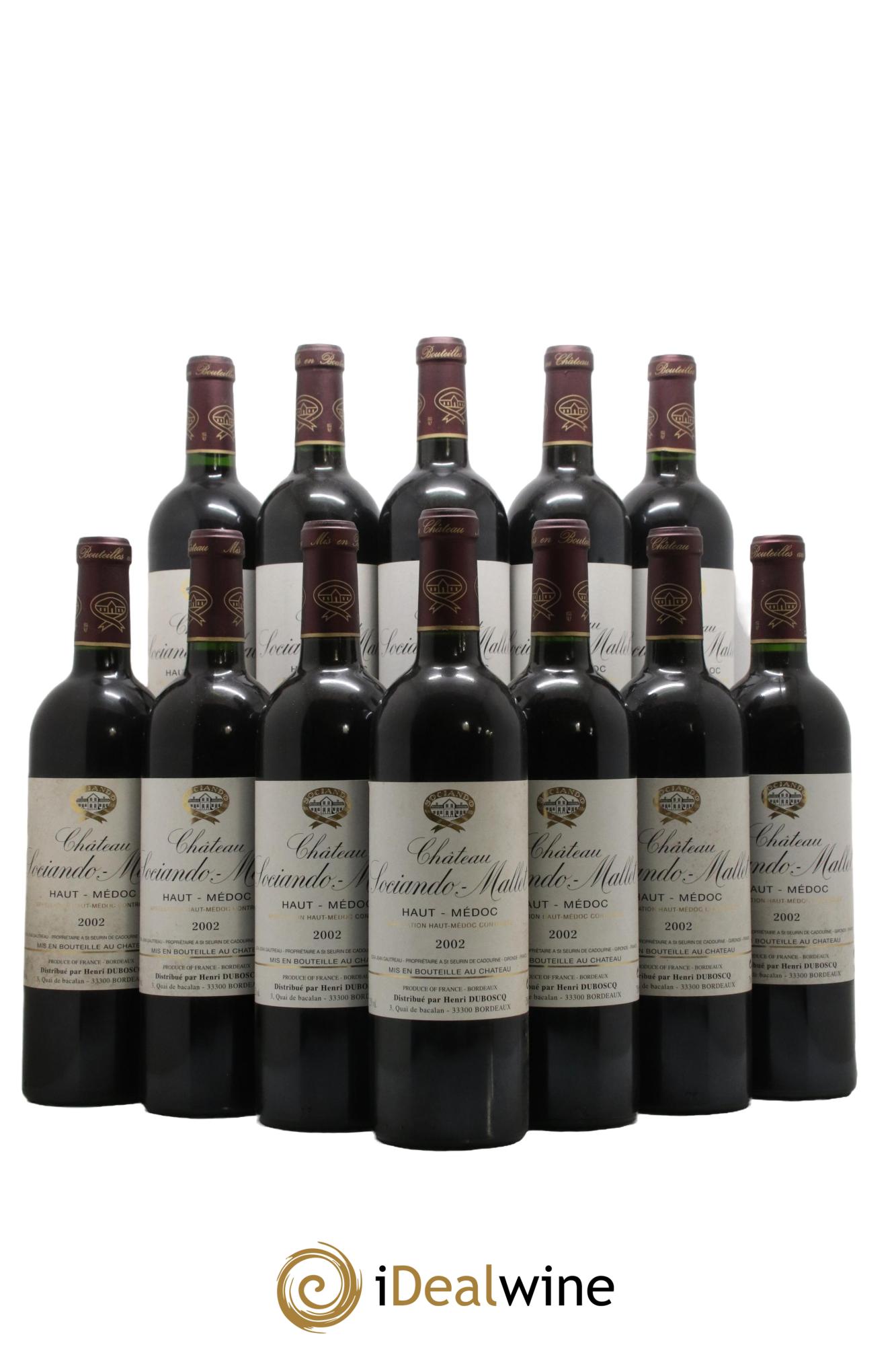 Château Sociando Mallet 2002 - Lot de 12 bouteilles - 0