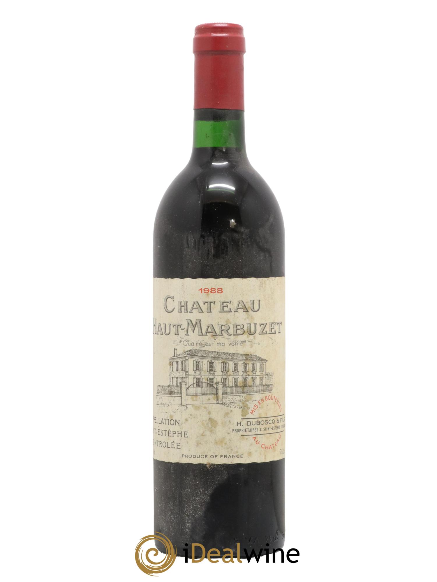 Château Haut Marbuzet 1988 - Lot de 1 bouteille - 0