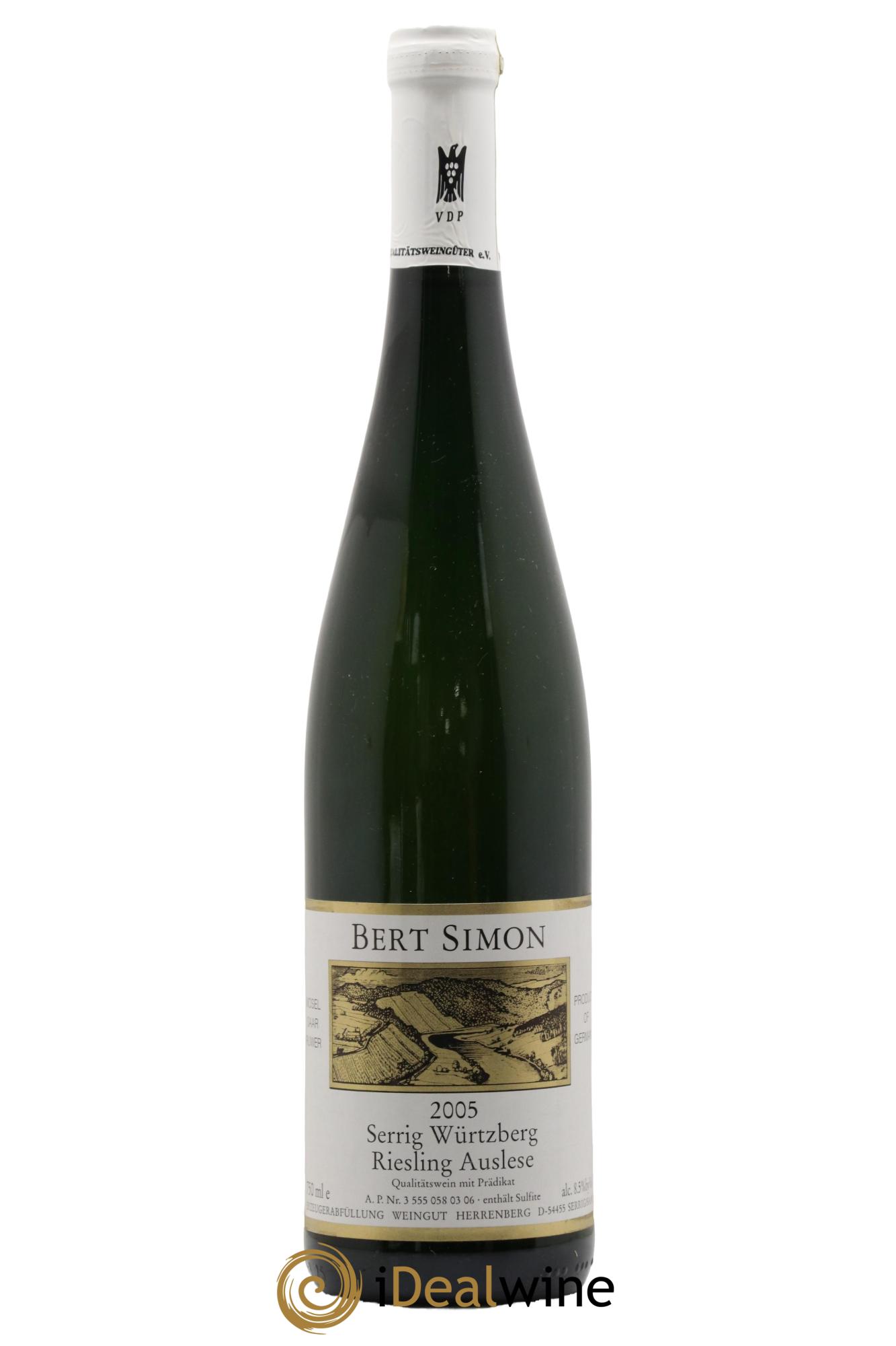 Allemagne Mosel-Saar Riesling Serrig Würzberg Auslese Bert Simon 2005 - Lot de 1 bouteille - 0