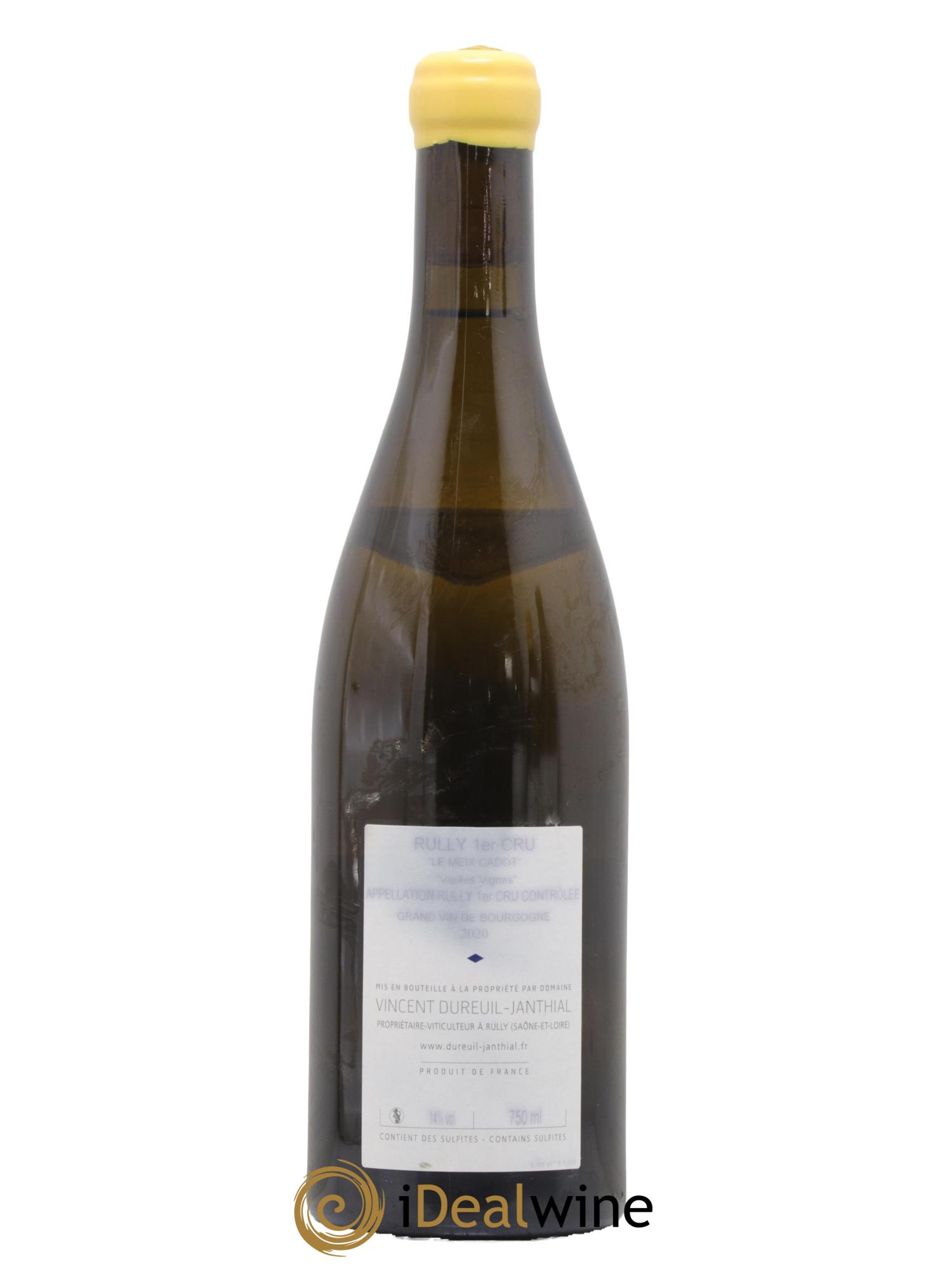 Rully 1er Cru Le Meix Cadot Vieilles Vignes Vincent Dureuil-Janthial 2020 - Lot de 1 bouteille - 1