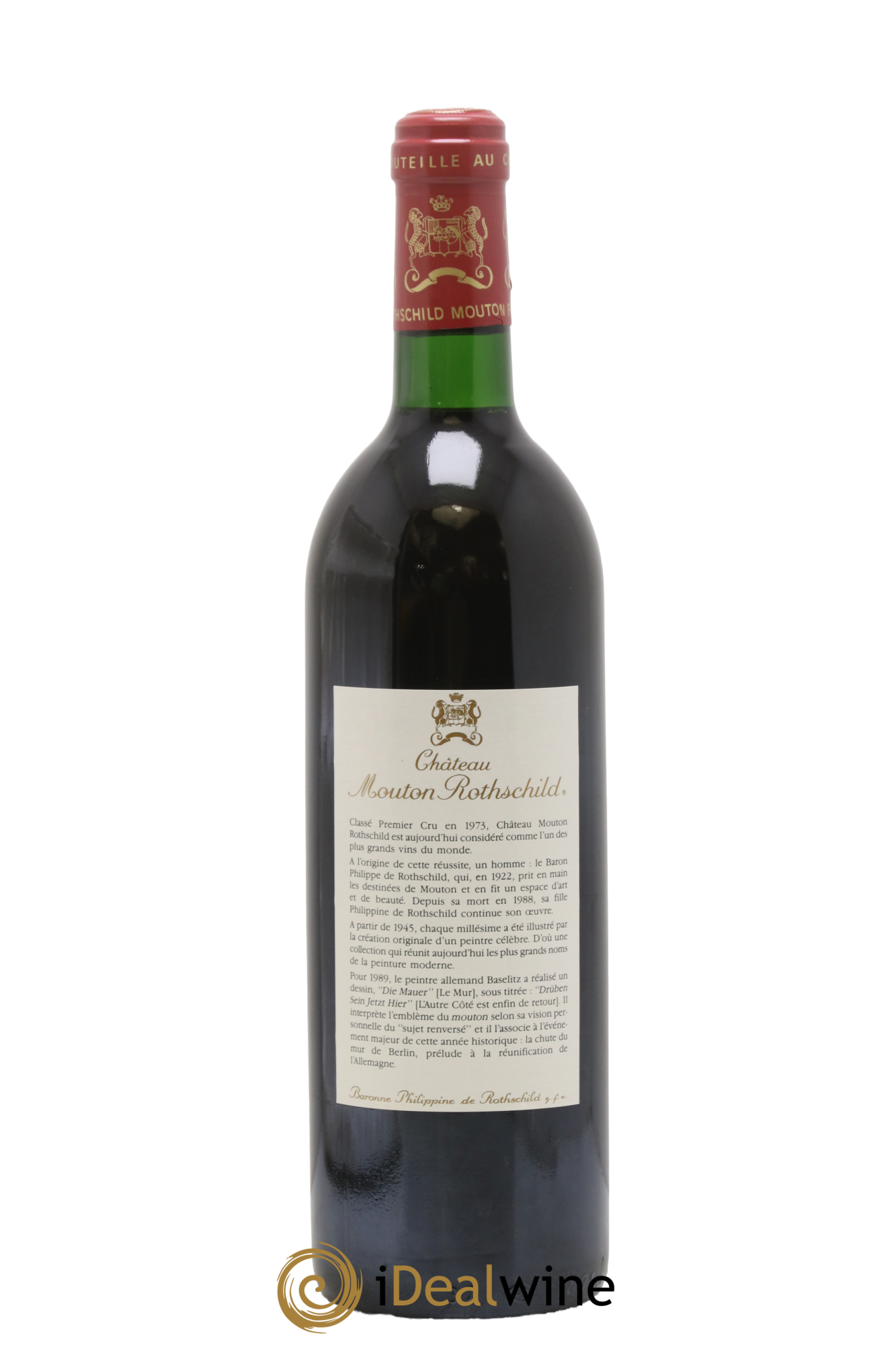 Château Mouton Rothschild 1er Grand Cru Classé 1989 - Lot de 1 bouteille - 1