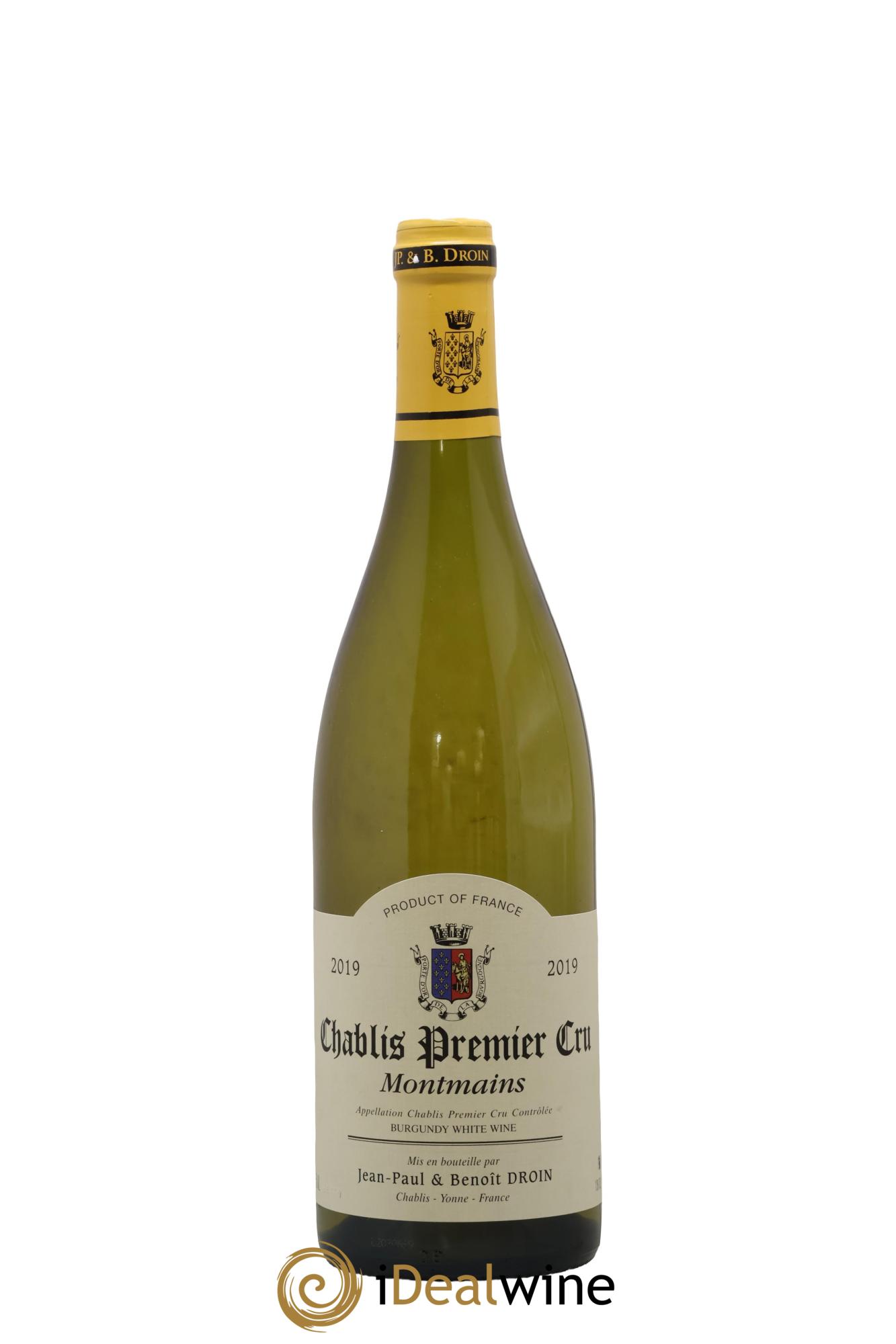 Chablis 1er Cru Montmains Jean-Paul & Benoît Droin (Domaine) 2019 - Lot de 1 bouteille - 0