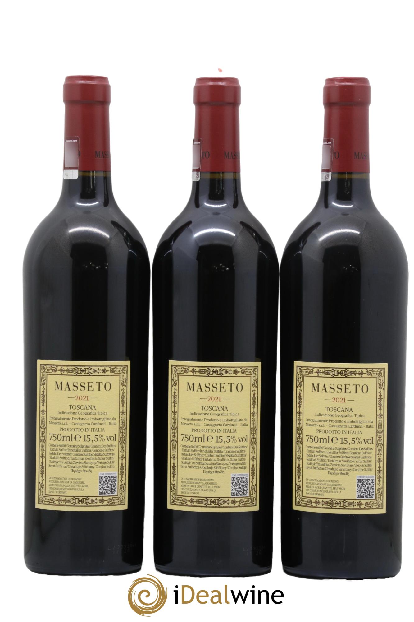 Toscana IGT Tenuta Dell'Ornellaia Masseto Frescobaldi  2021 - Lot of 3 bottles - 1