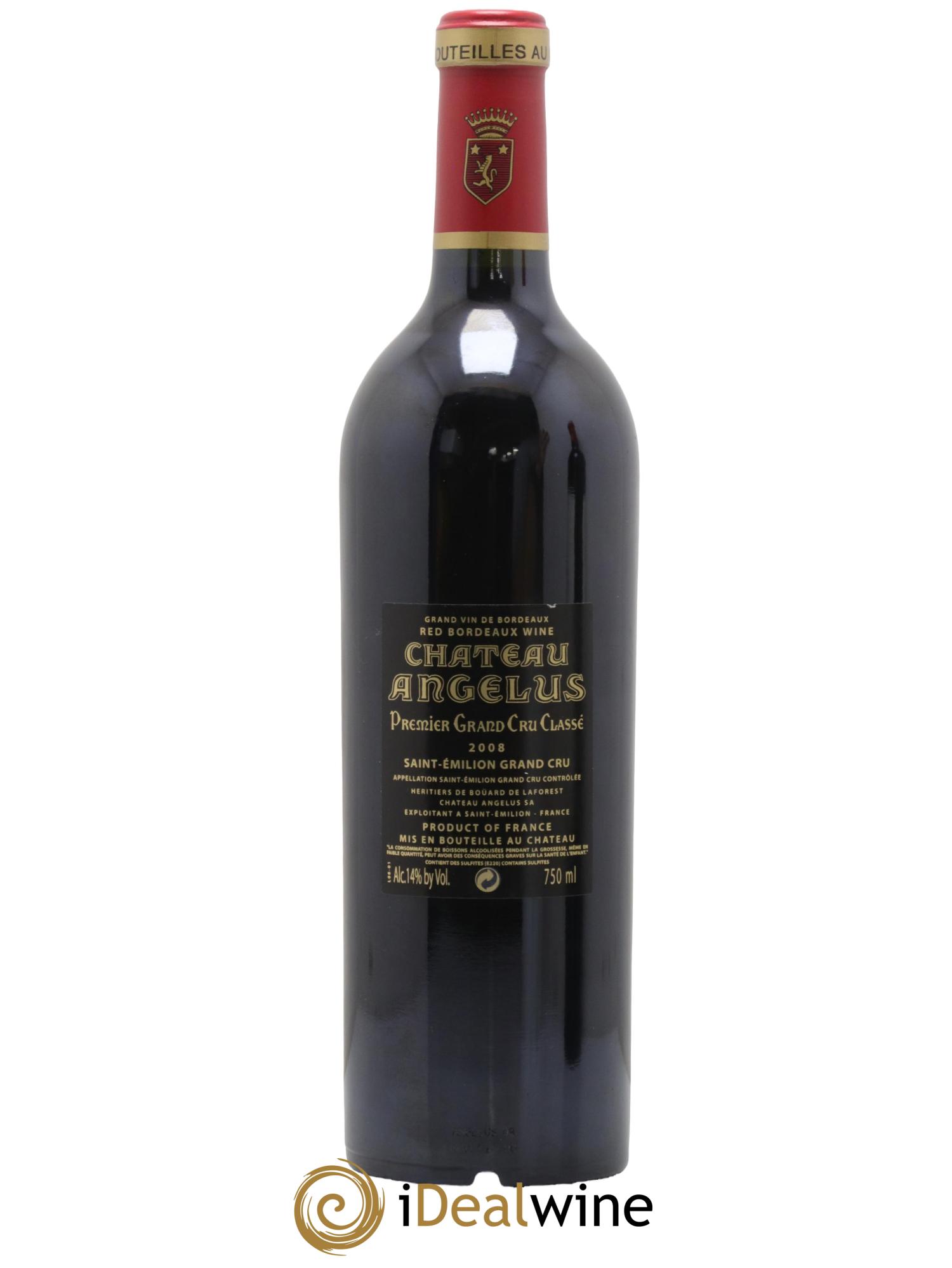 Château Angélus 1er Grand Cru Classé A 2008 - Lot de 1 bouteille - 1