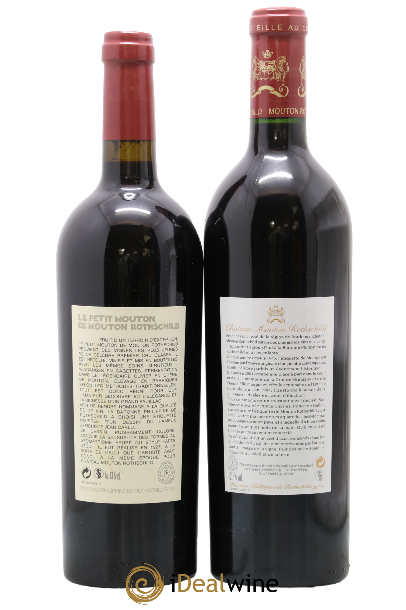 Coffret Mouton Rothschild-Petit Mouton Rothschild 2004 - Lot of 2 bottles - 1