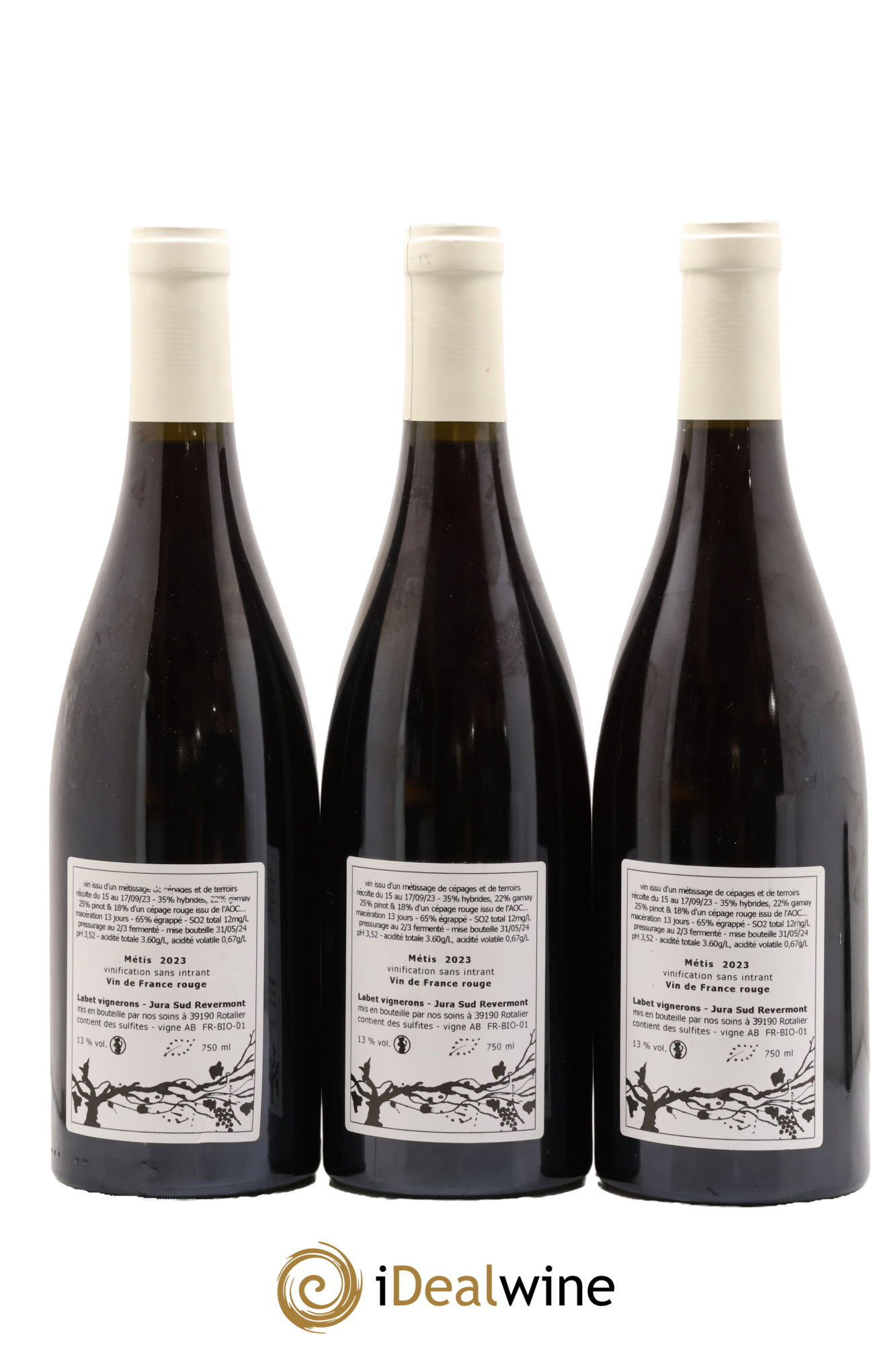 Vin de France Métis Romain - Julien - Charline Labet 2023 - Posten von 3 Flaschen - 1