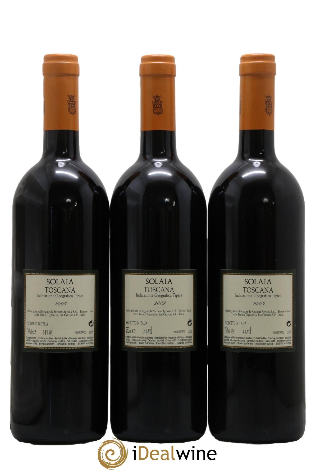 Toscana IGT Solaia Tenuta Tignanello - Marchesi Antinori 2009 - Lot of 3 bottles - 1