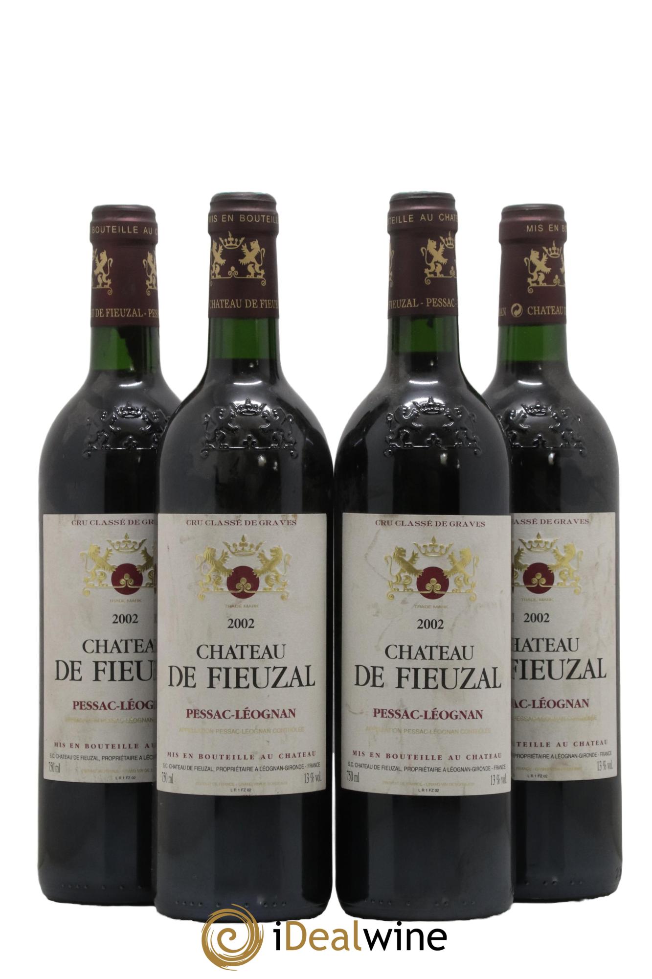 Château de Fieuzal Cru Classé de Graves 2002 - Lot de 4 bouteilles - 0
