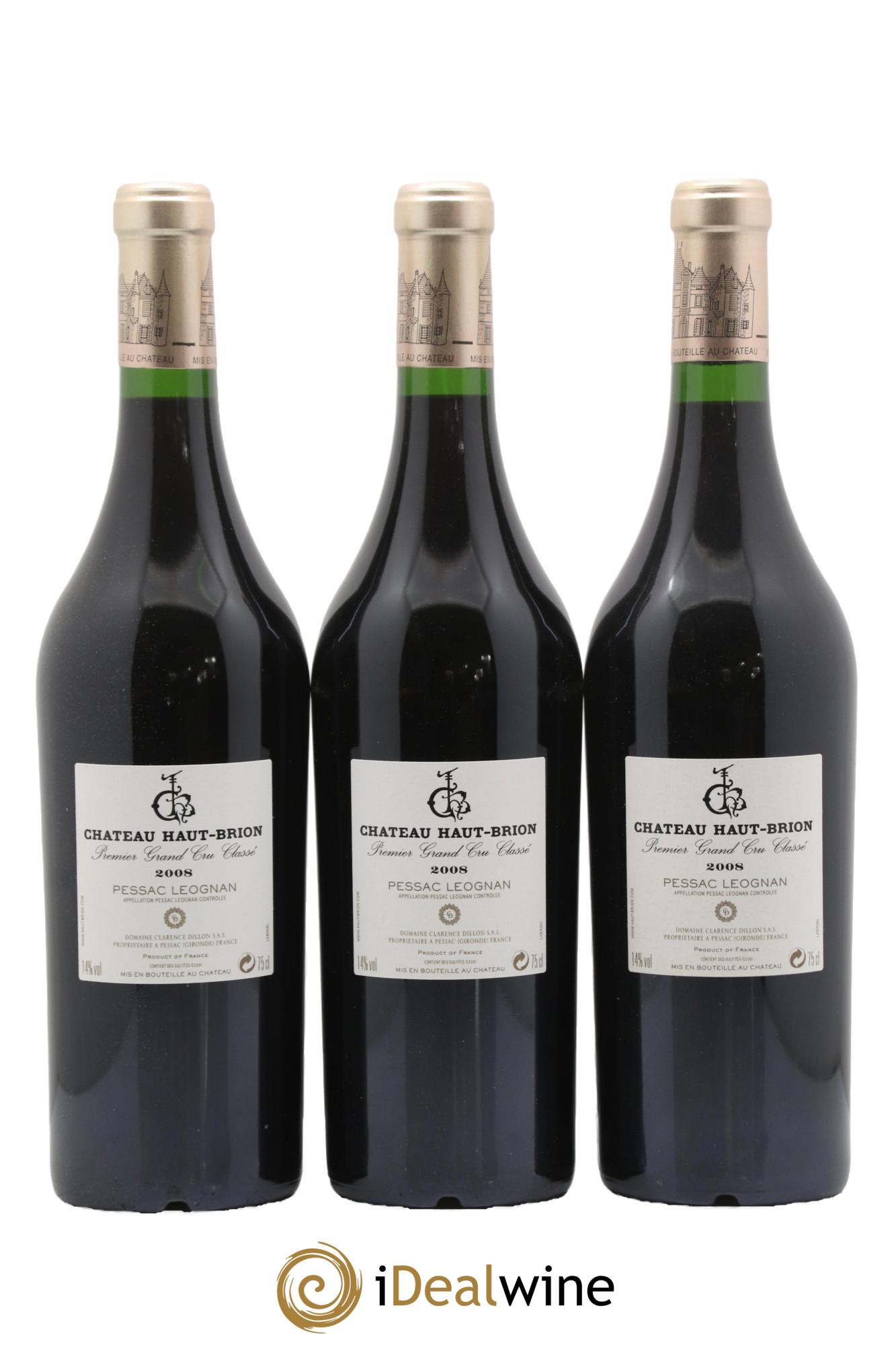 Château Haut Brion 1er Grand Cru Classé 2008 - Lot de 12 bouteilles - 8