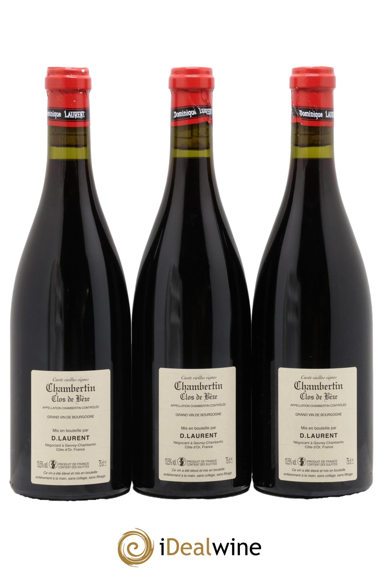 Chambertin Clos de Bèze Grand Cru Grande cuvée Vieilles vignes Dominique Laurent 2016 - Lotto di 3 bottiglie - 1