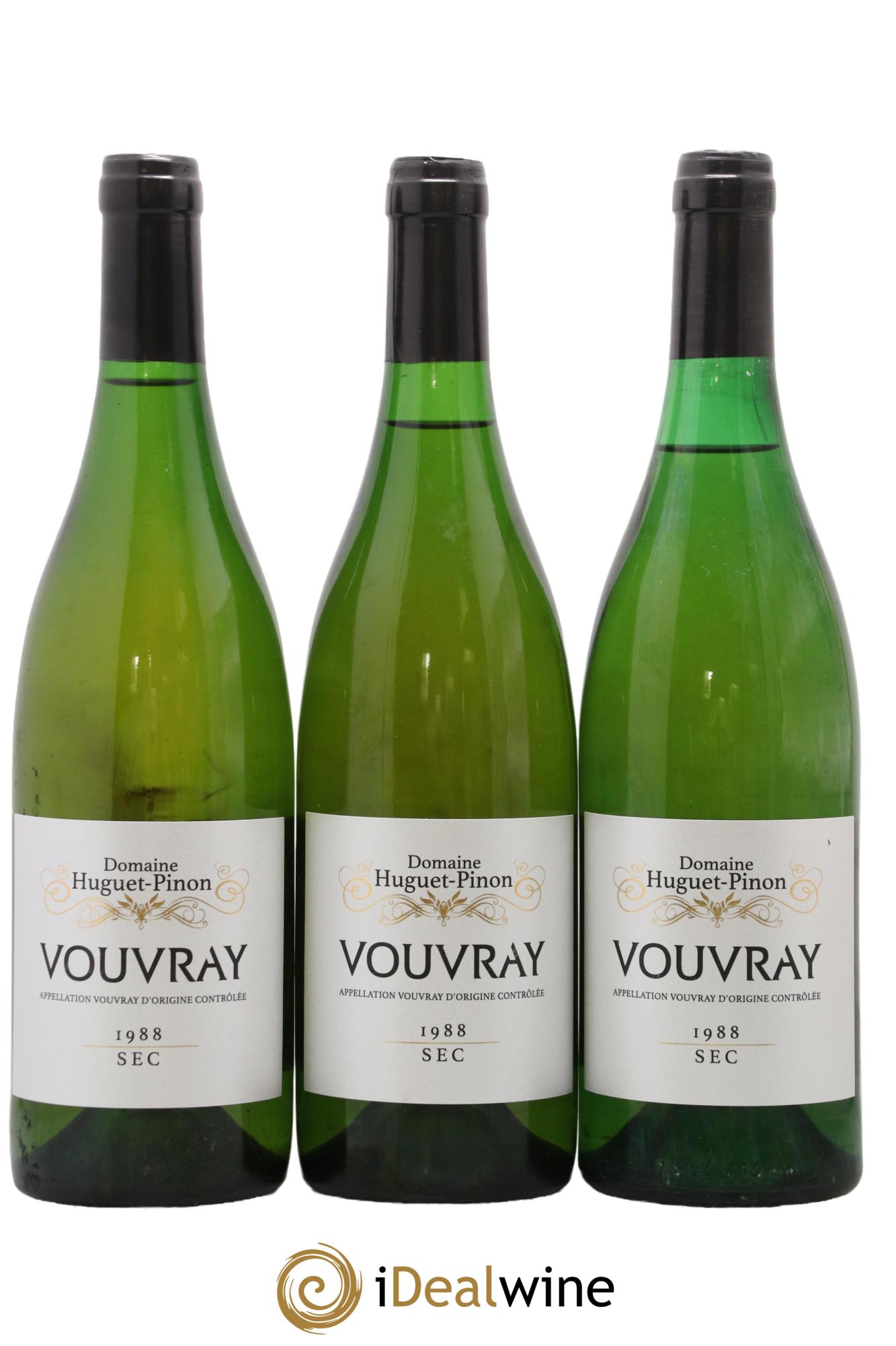 Vouvray Huguet Pinon 1988 - Posten von 3 Flaschen - 0