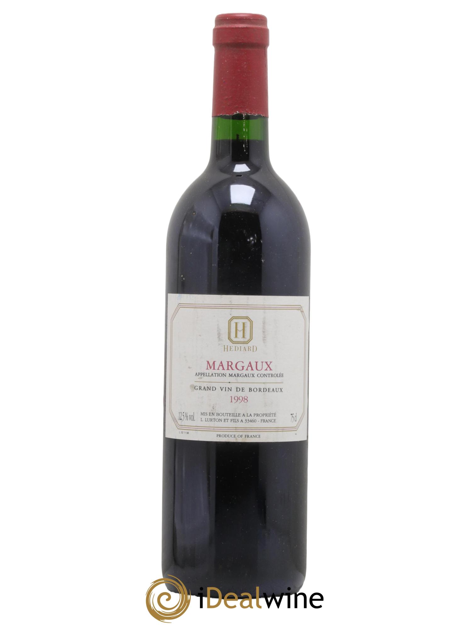 Bordeaux Grand Vin de Margaux Hediard 1998 - Lot de 1 bouteille - 0